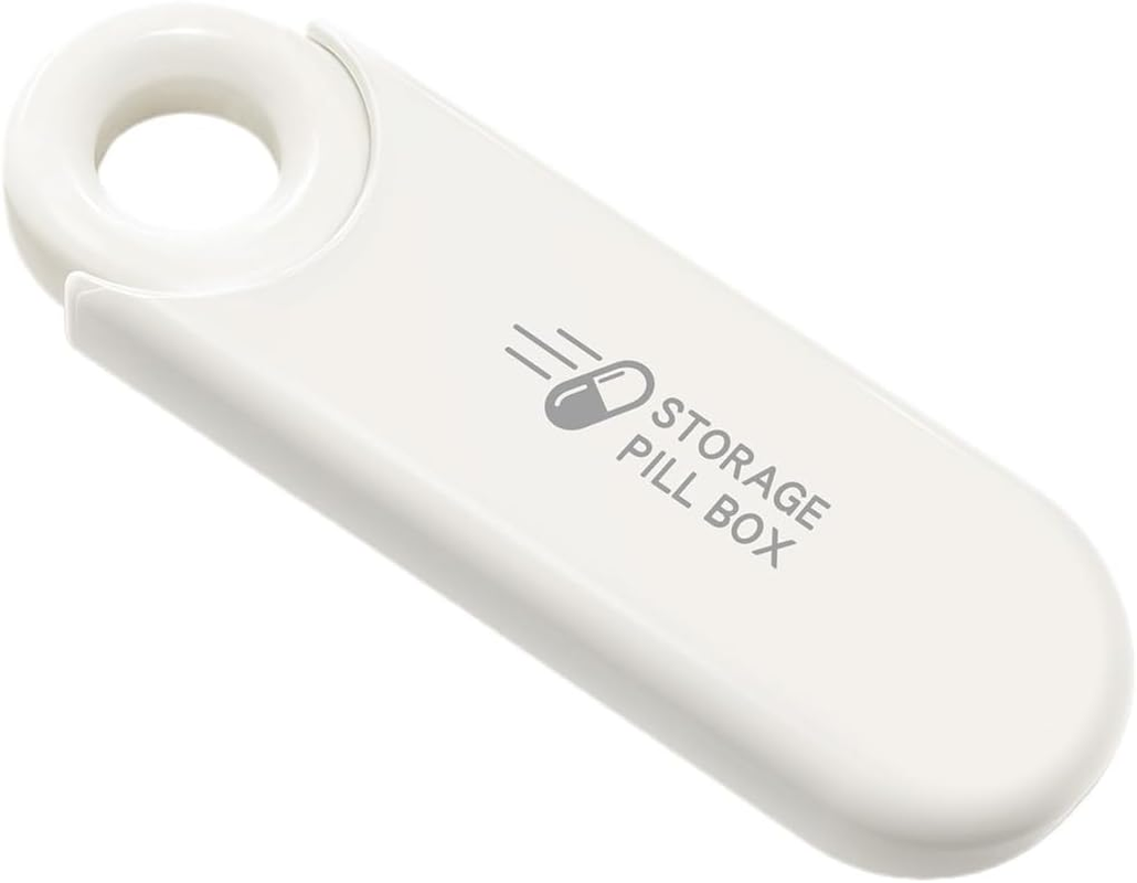 U-Shaped Pill Box Organiser, Daily Pill Container Organizer 3 Compartments, Small Portable Pill Case for Travel Pocket Purse, Compact EDC Pill Holder (Grey)