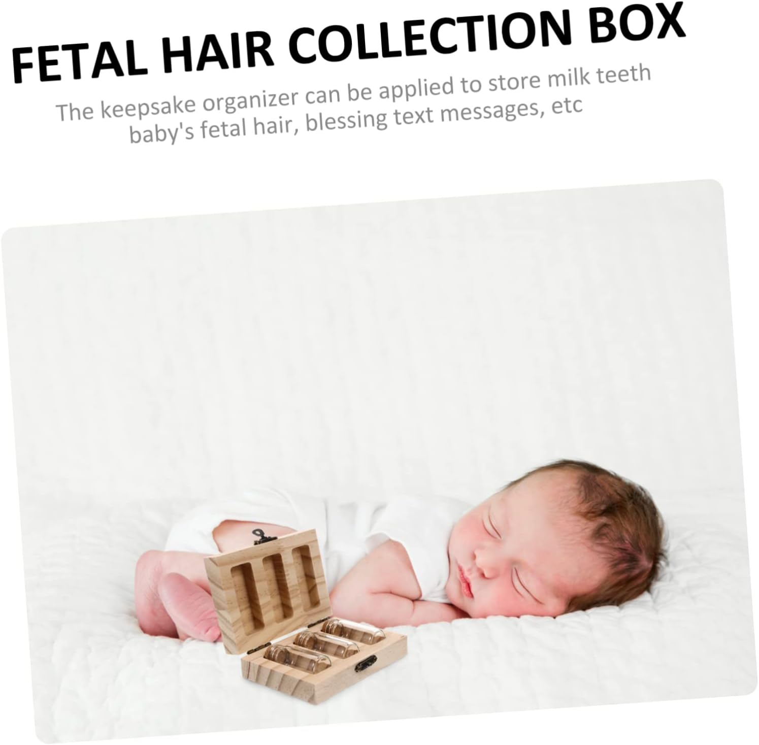 Fetal Hair Preserving Box Wooden Keepsake Organizer for First Hair and Umbilical Cord Compact Storage Bottle with Design Fun and Practical Memory Holder image number 5