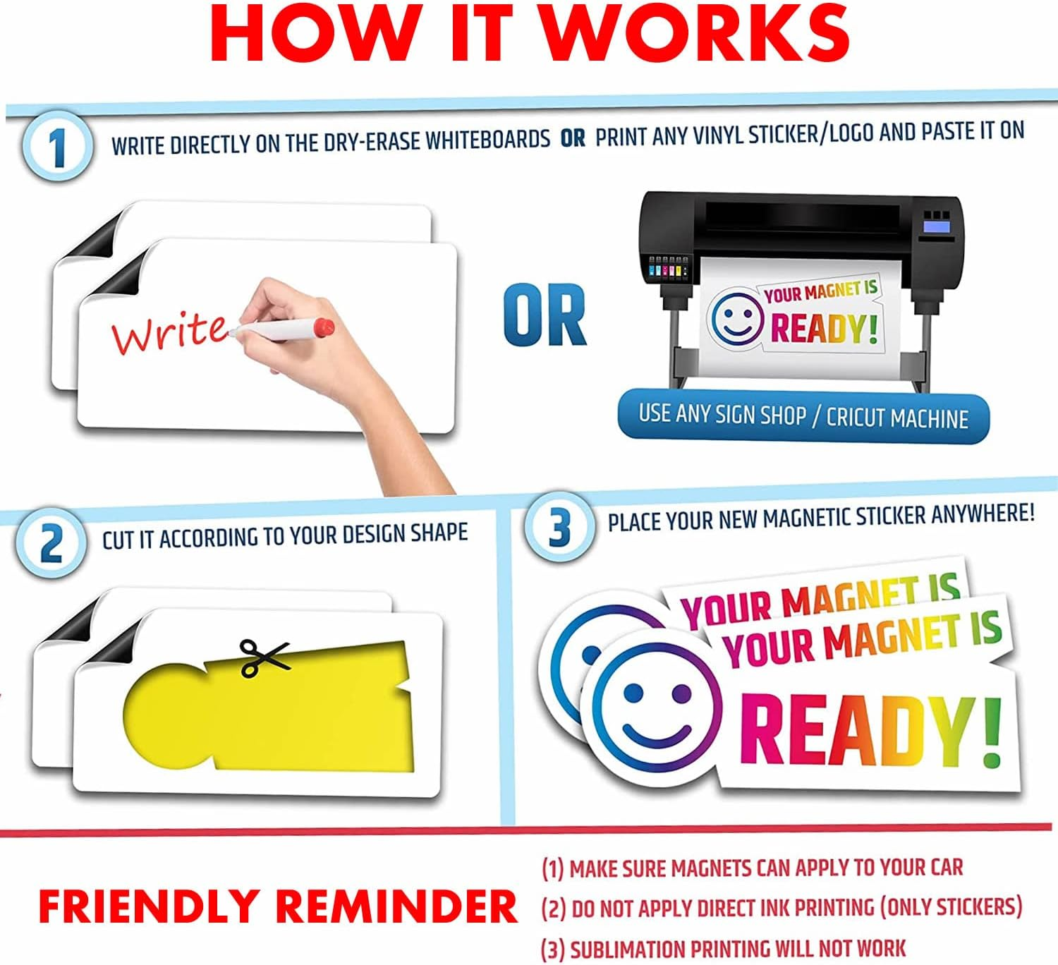 Set of 2 - Blank Car Door Magnet Sticker, Rounded Corners Magnetic Vehicle Sign, Perfect Magnet for Car to DIY Advertise Business and Cover Company Logo, Personalized Magnet Decal, White (18X12 Inch) image number 5