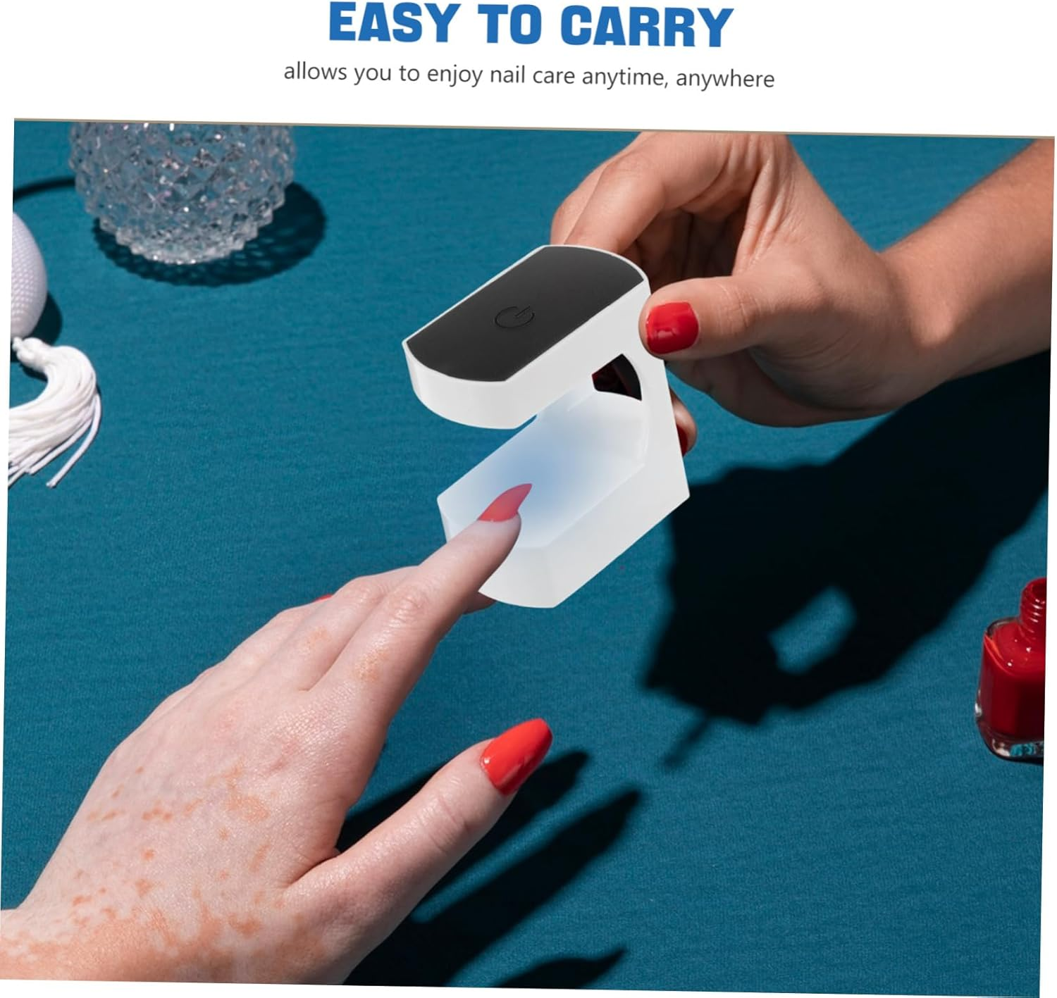 HEATSHAKING 2Pcs Portable Mini UV Nail Lamp USB Gel Polish Curing Light for Single Finger Quick Drying Compact LED Nail Dryer for Travel Home Starters image number 2