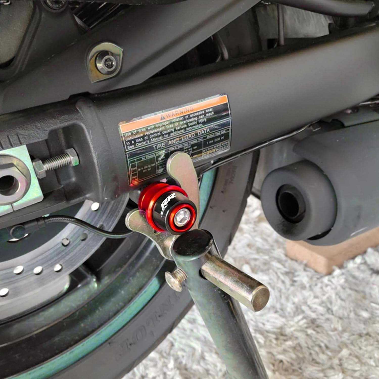 2PCS 8MM MOWOK Swingarm Sliders Spools Fits for S1000RR S1000 RR HP4 S1000XR S1000R Motorcycle CNC Swing Arm Stand Screw (Red) - Red image number 2