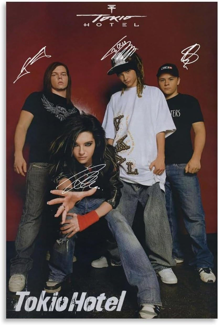 Band Signature Tok-Io Poster Rock Hotel Poster Canvas Painting Wall Art Picture Home Decor Print for Bedroom Living Room Dorm Study Bar Office 12X18Inch(30X45Cm)