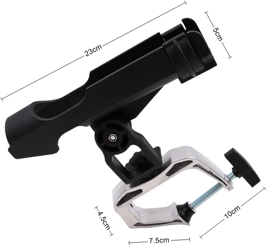 ZONADA Fishing Rod Holder Clamp 360 Degree Adjustable Rotation for Boat Kayak Canoe Fishing Boat Accessories for Attaching to Boat Rails Seaside Handles Adjustable Fishing Rod Rack image number 3
