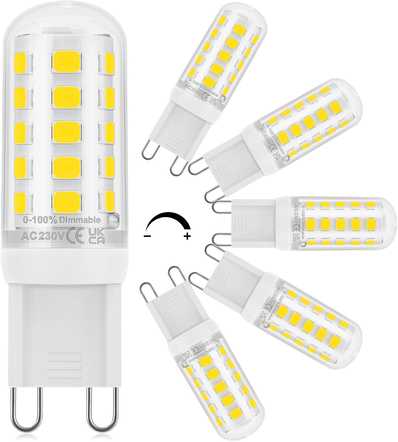 Dicuno G9 LED Bulb Dimmable, Warm White 2700K, 30W Halogen Equivalent, 2.6W, 260LM, Energy Saving G9 LED Light Bulbs for Chandelier, Ceiling Lights, 6 Packs