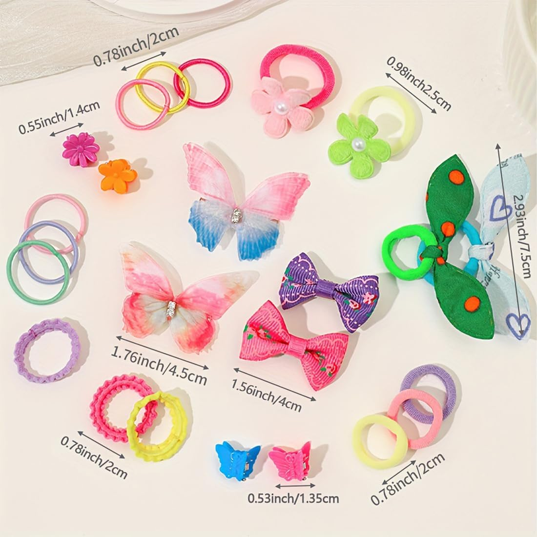 ROKZELT Hair Clips, Pack of 555 Hair Bobbles Girls, Colourful Hair Clips for Girls, Hair Scrunchie, Hair Clip, Children, Hair Accessories, Women and Children image number 4