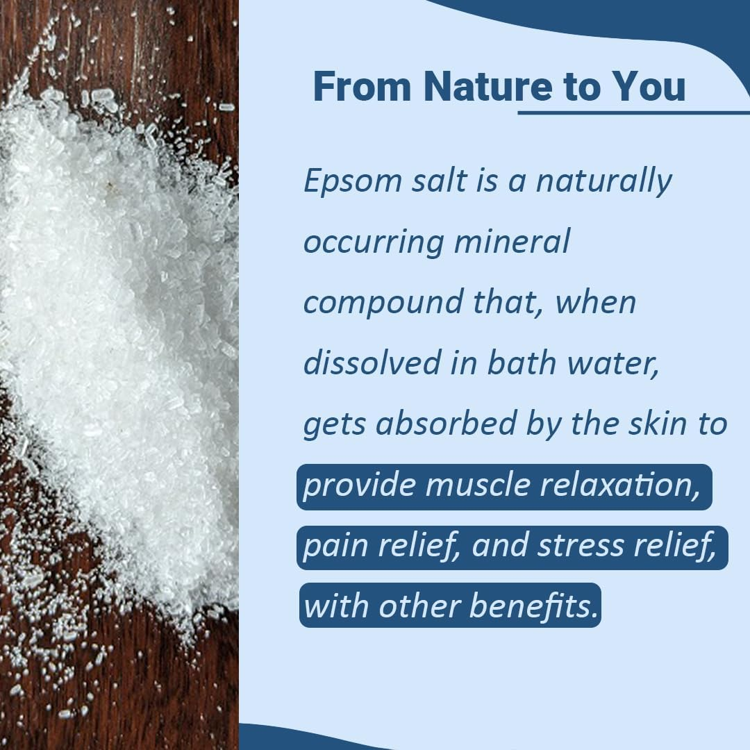 Mi Nature Premium Epsom Salt | USP Grade Magnesium Sulfate 500G (17.63Oz) | Pure Bath Soak |Multipurpose image number 3