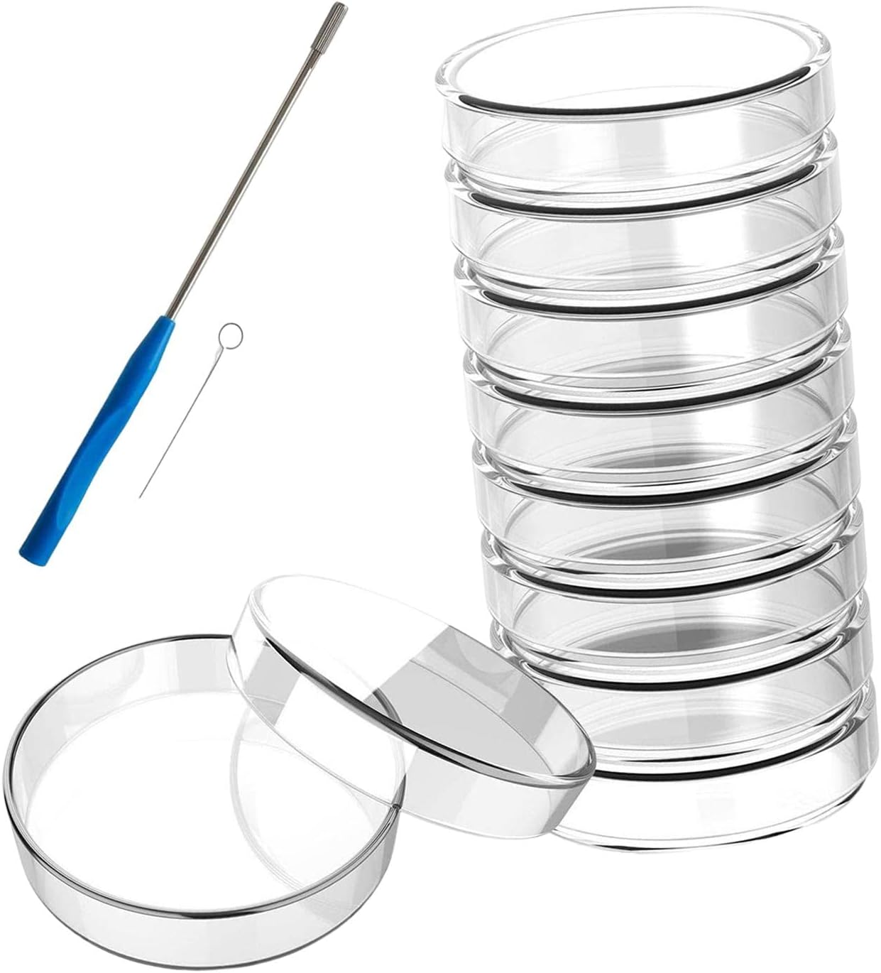 10X High Borosilicate Glass Petri Dishes with Lids Culture Dishes Easy to Observe Smooth Edge Stability Petri Plates for School Accessories, 90Mm image number 1