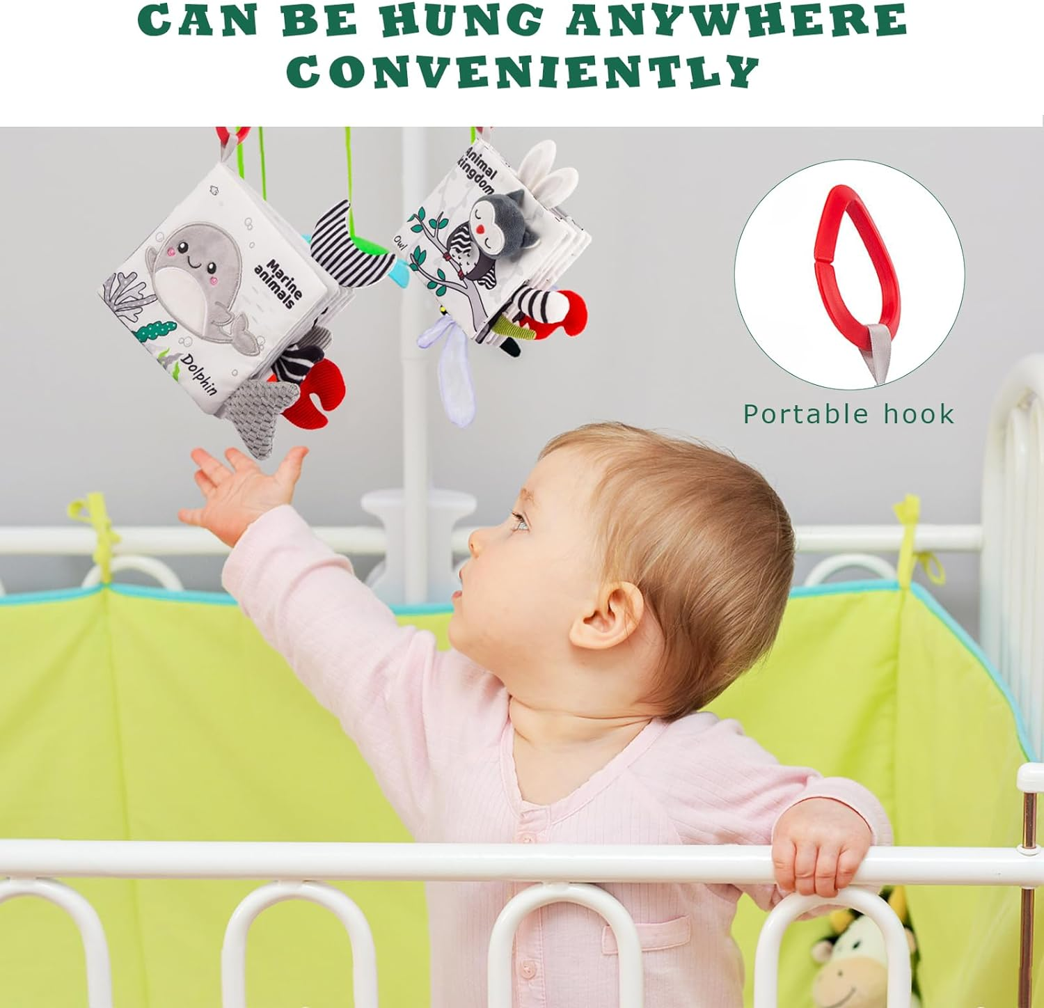 2Pcs Soft Baby Book Black and White High Contrast Animals Tails Book Bath Book Montessori Sensory Stroller Toy Non-Toxic Crinkle Washable Early Education for Baby Infant Toddler image number 5