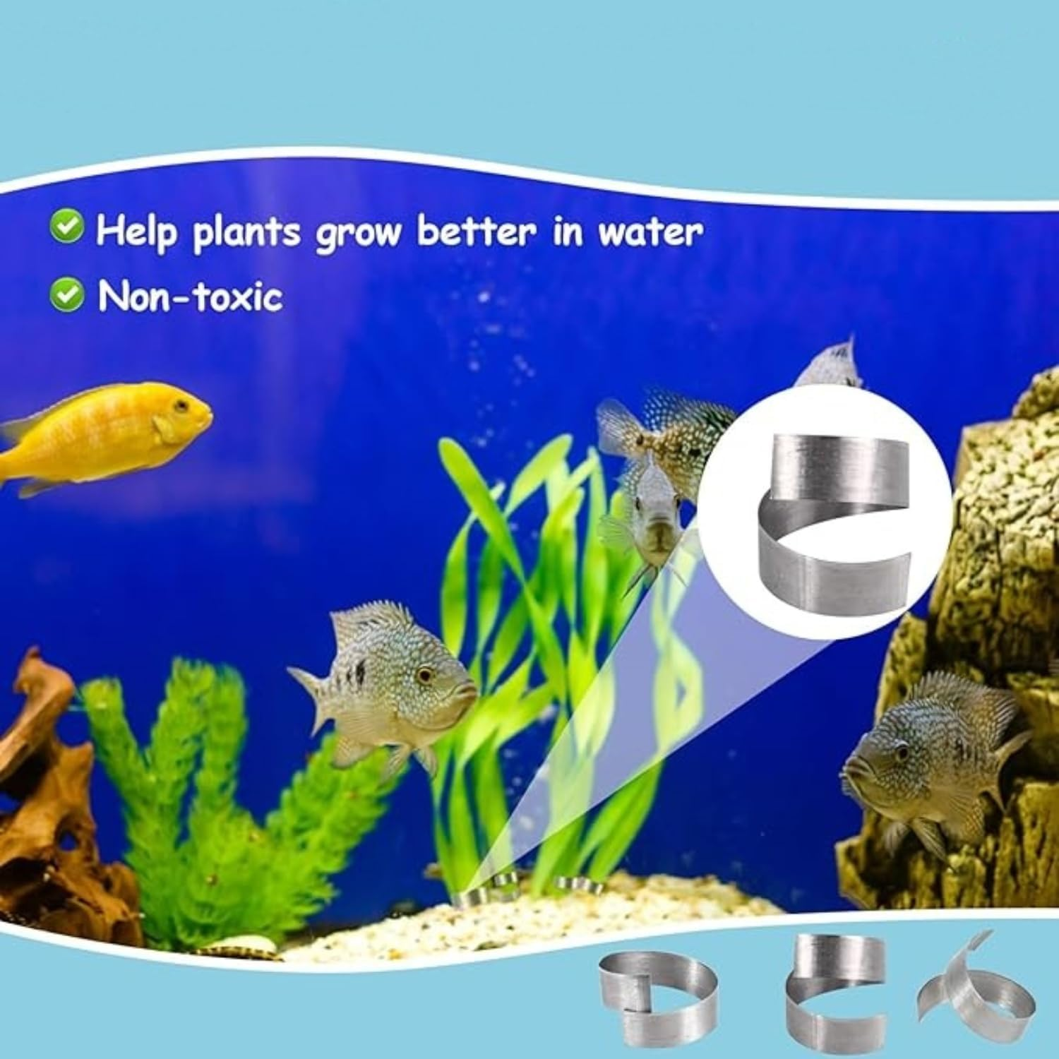 25 Pcs Aquarium Plant Weights & Anchors - Bendable Fish Tank Plant Holders for Live Aquatic Plants, Underwater Plant Fixer for Aquariums & Ponds image number 5