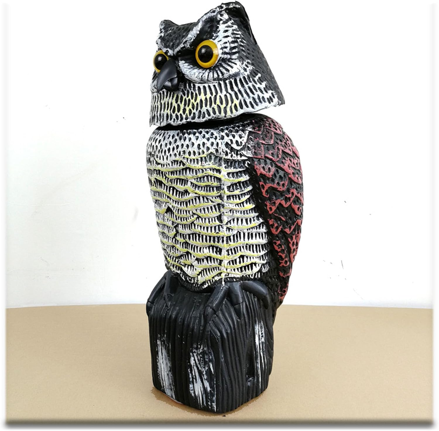 Owl Decoy to Scare Birds Away Bird Deterrents for Outside, Owl Decoy, Scarecrow Fake Owl with Rotating Head, Woodpecker Deterrent, Plastic Owl Statue for Outdoor Garden Yard (1 Pack) image number 6