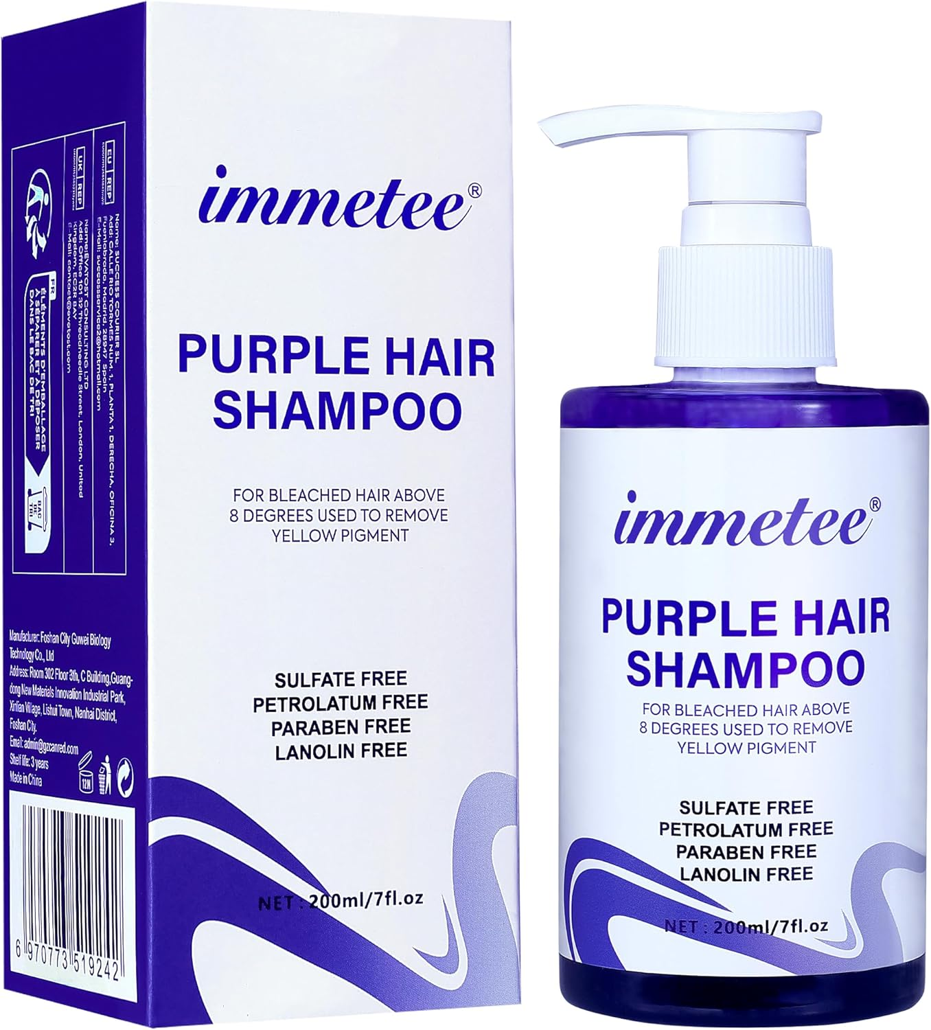 Immetee Purple Shampoo - Achieve Bright Blonde, Professional Purple Toning Shampoo, 200Ml/7Fl. Oz. image number 2