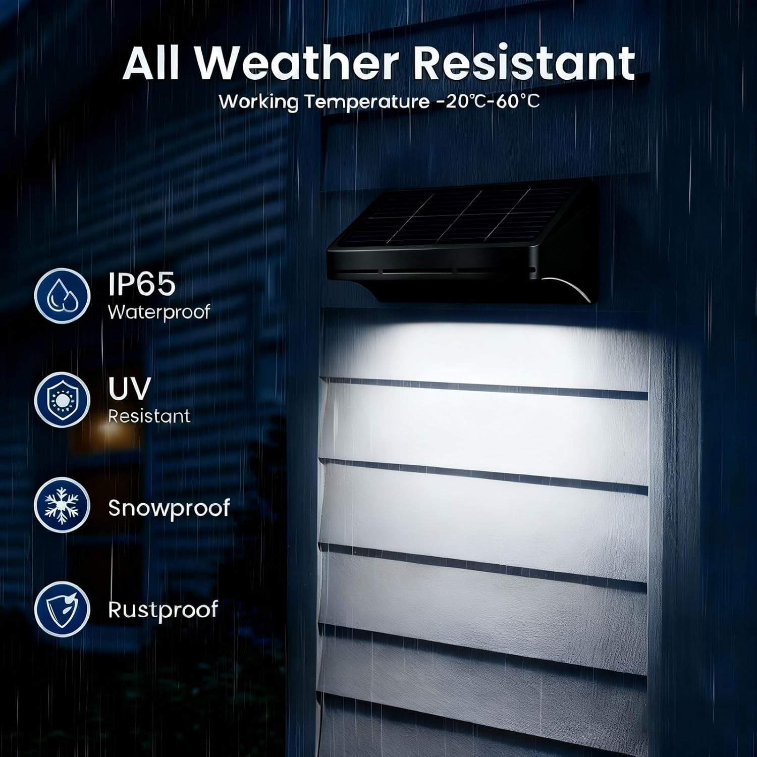 Solar Fence Lights, 9 Colors 11 Modes Solar Lights Outdoor Waterproof IP65, Solar Wall Garden Lights for Backyard Patio Deck Railing Pool Wall (2 Packs) image number 3