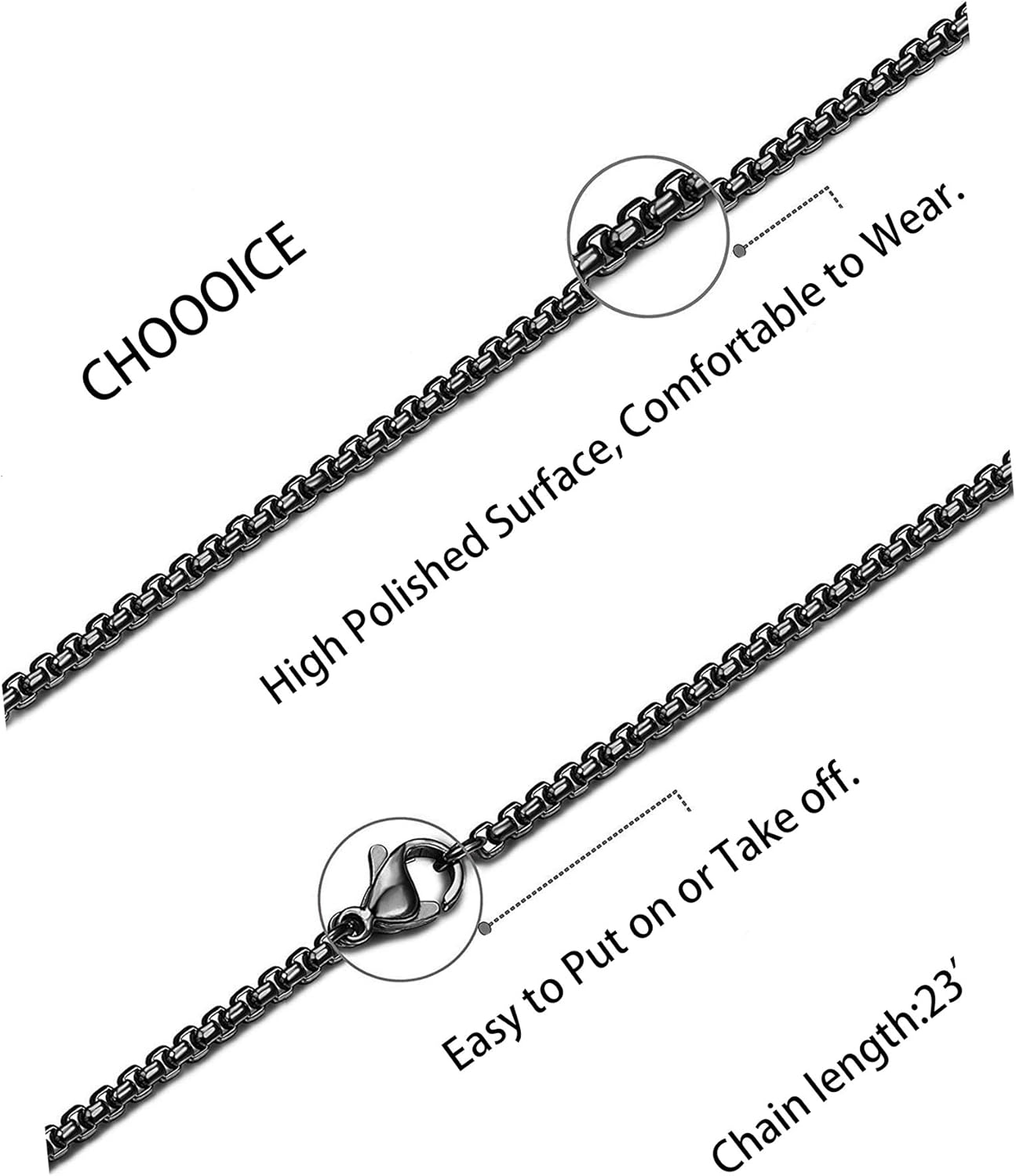 Kougemou Cross Necklace Stainless Steel Necklace Religious Bible Verse Pendant Crucifix Necklace Faith Jewelry with 22' Chain