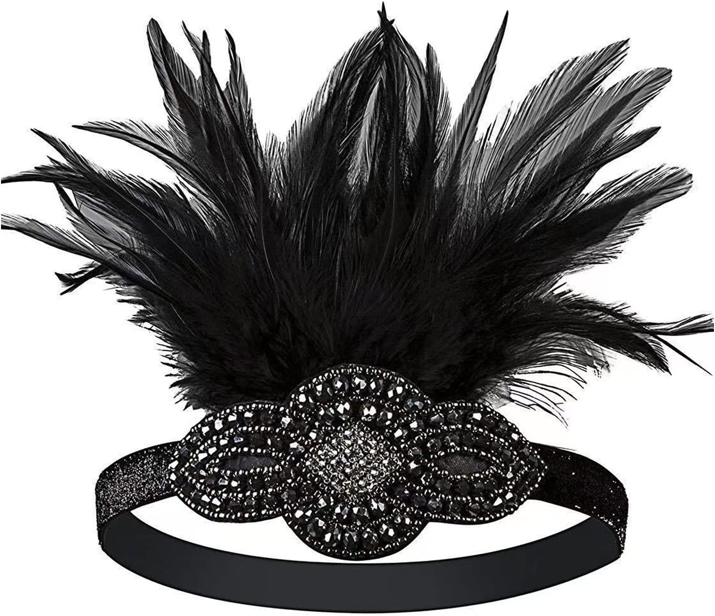 Aoozleny 1920S Women Feather Flapper Vintage Headpiece Roaring 20S Great Gatsby Headband