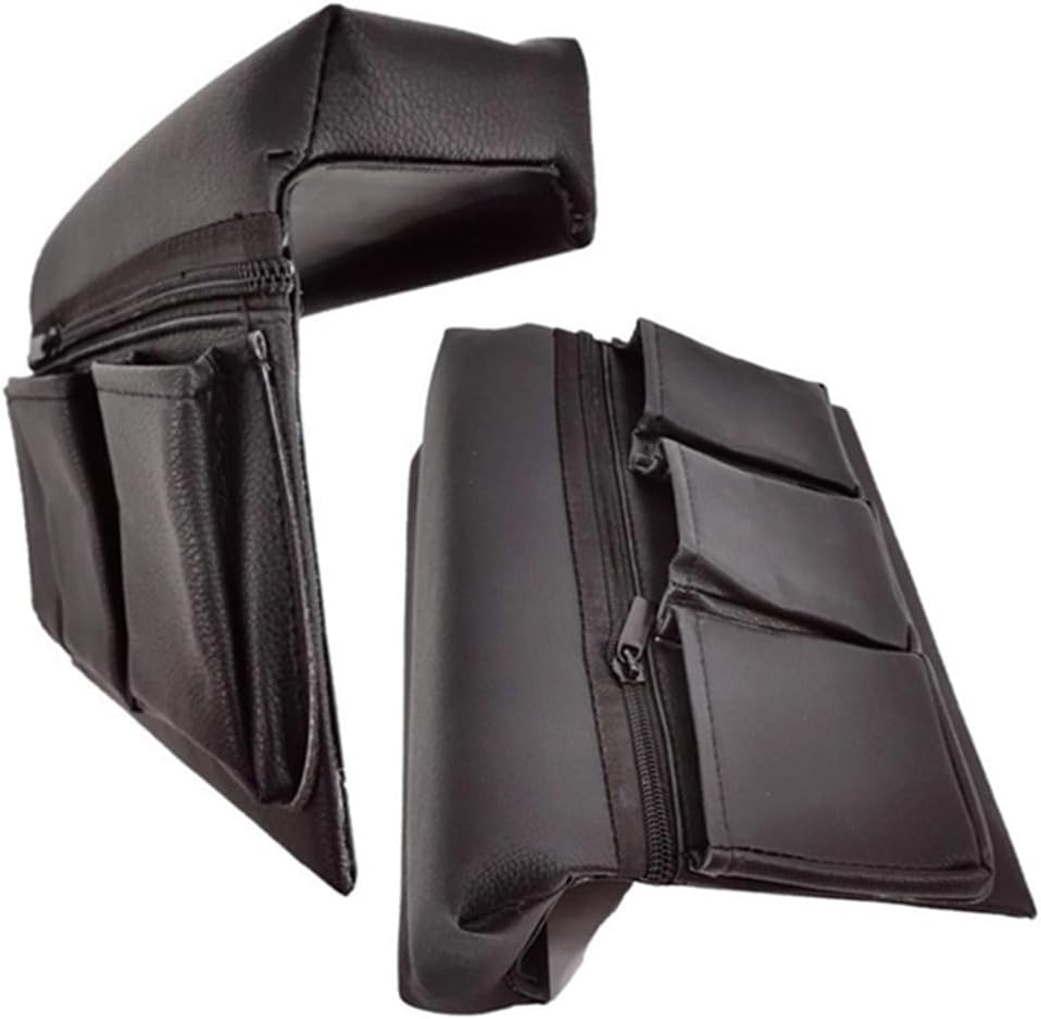 Car Door Side Storage Pocket,Granmagazz 2 Pcs Car Door Window Armrest, Leather Window Armrest Bag Car Door Window Armrest Pad Universal Interior, Black image number 2