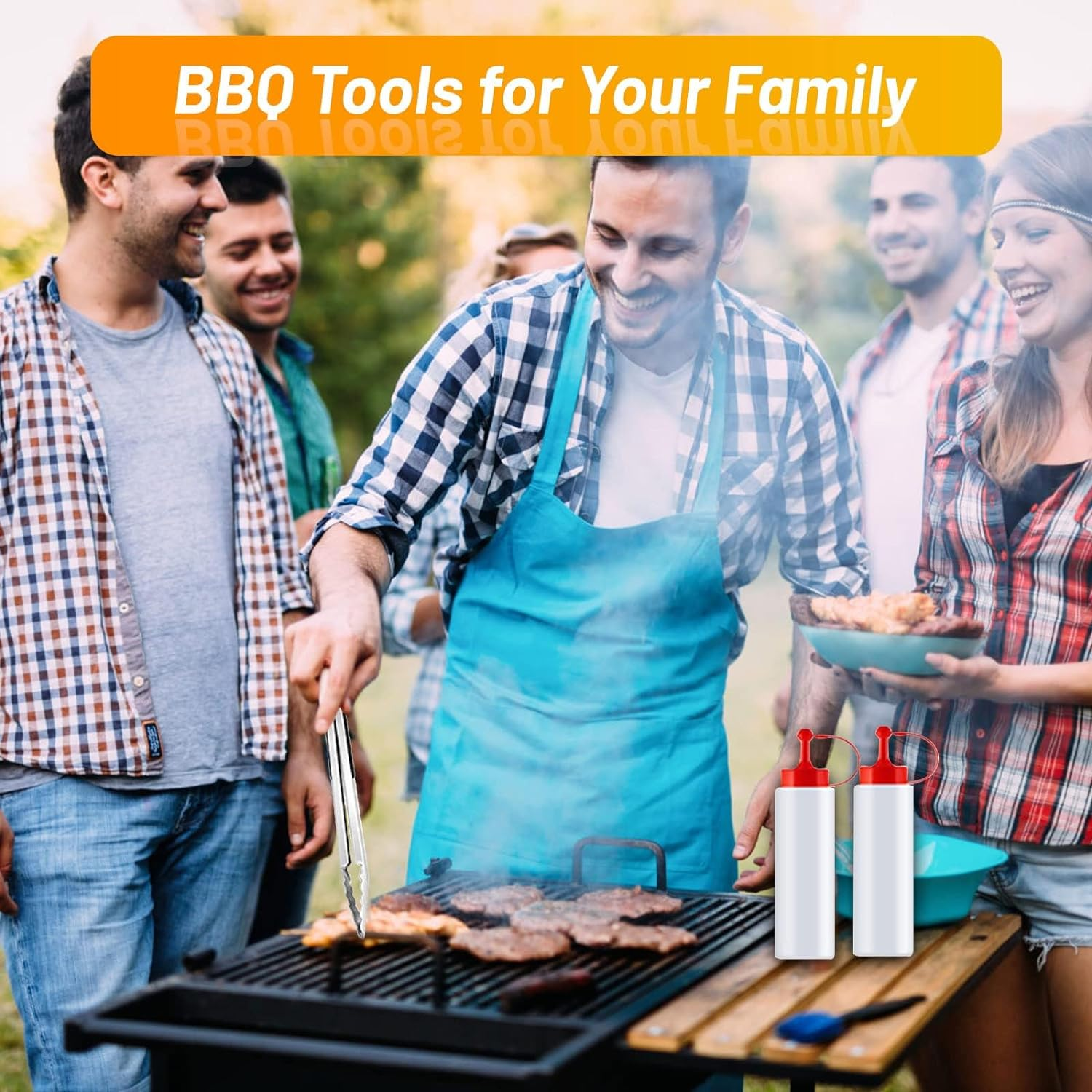 Barbecue Tool Set BBQ Tools Set 45Pcs Griddle Accessories Kit, Stainless Steel BBQ Accessories Complete BBQ Set Gift, Barbecue Accessories Professional Griddle Spatula Set,Bbq Gifts for Men Women image number 1