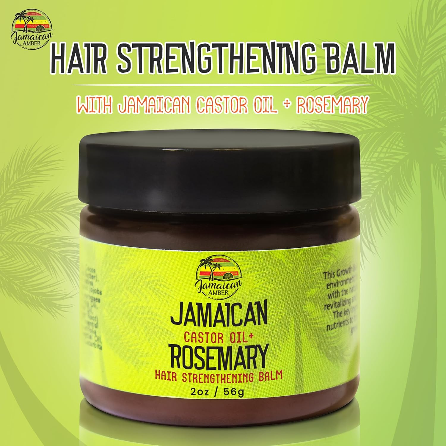 JAMAICAN Ambre Hair Balm - 2 Fl Oz | Natural Strengthening & Nourishing Blend with Castor Oil & Rosemary for Thick, Long Hair image number 5