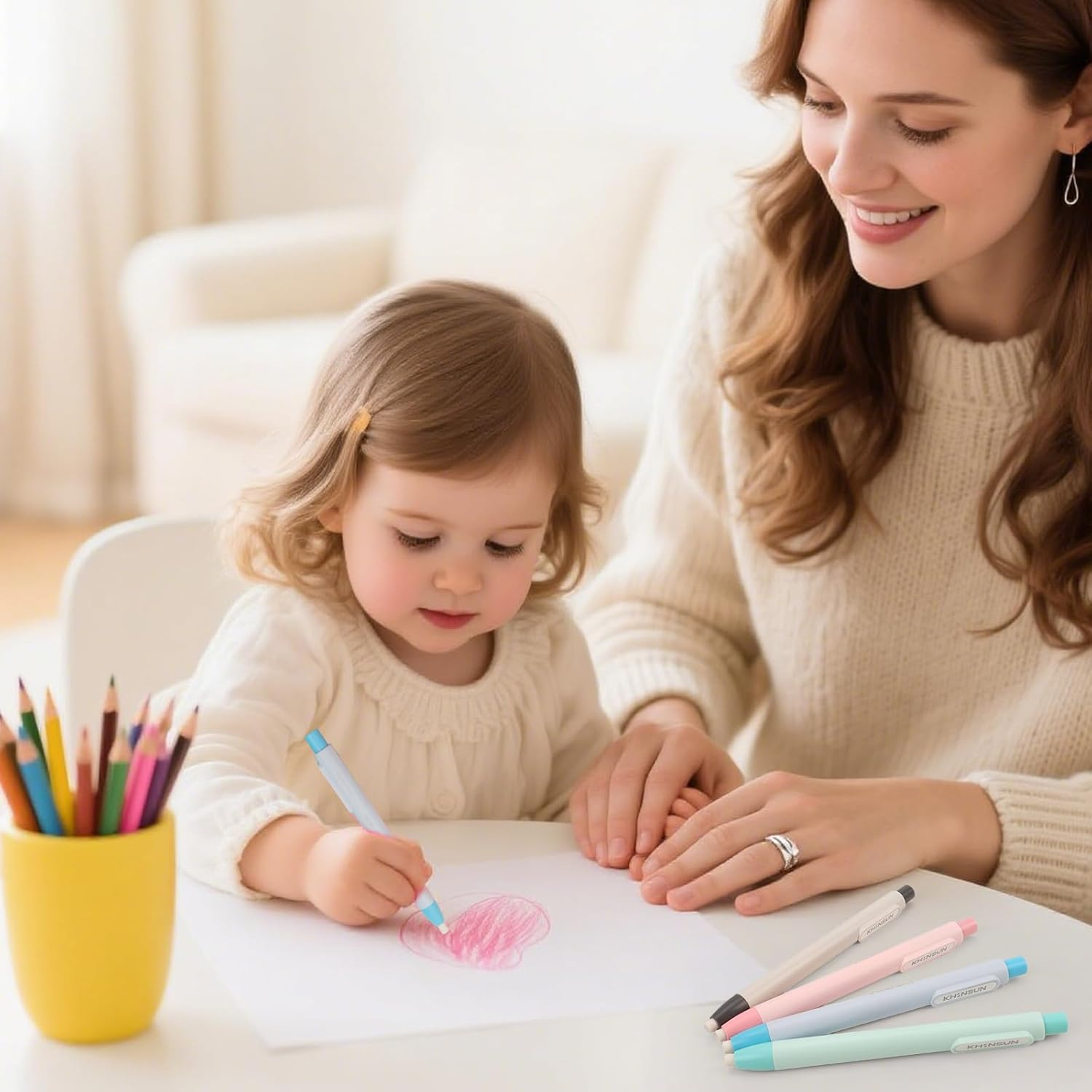 Viiotu Retractable Pen Style Eraser 4 Pack, Refillable Eraser Pen,Push Design Pencil Eraser for Kids,Great School Present for Children and Offices image number 1