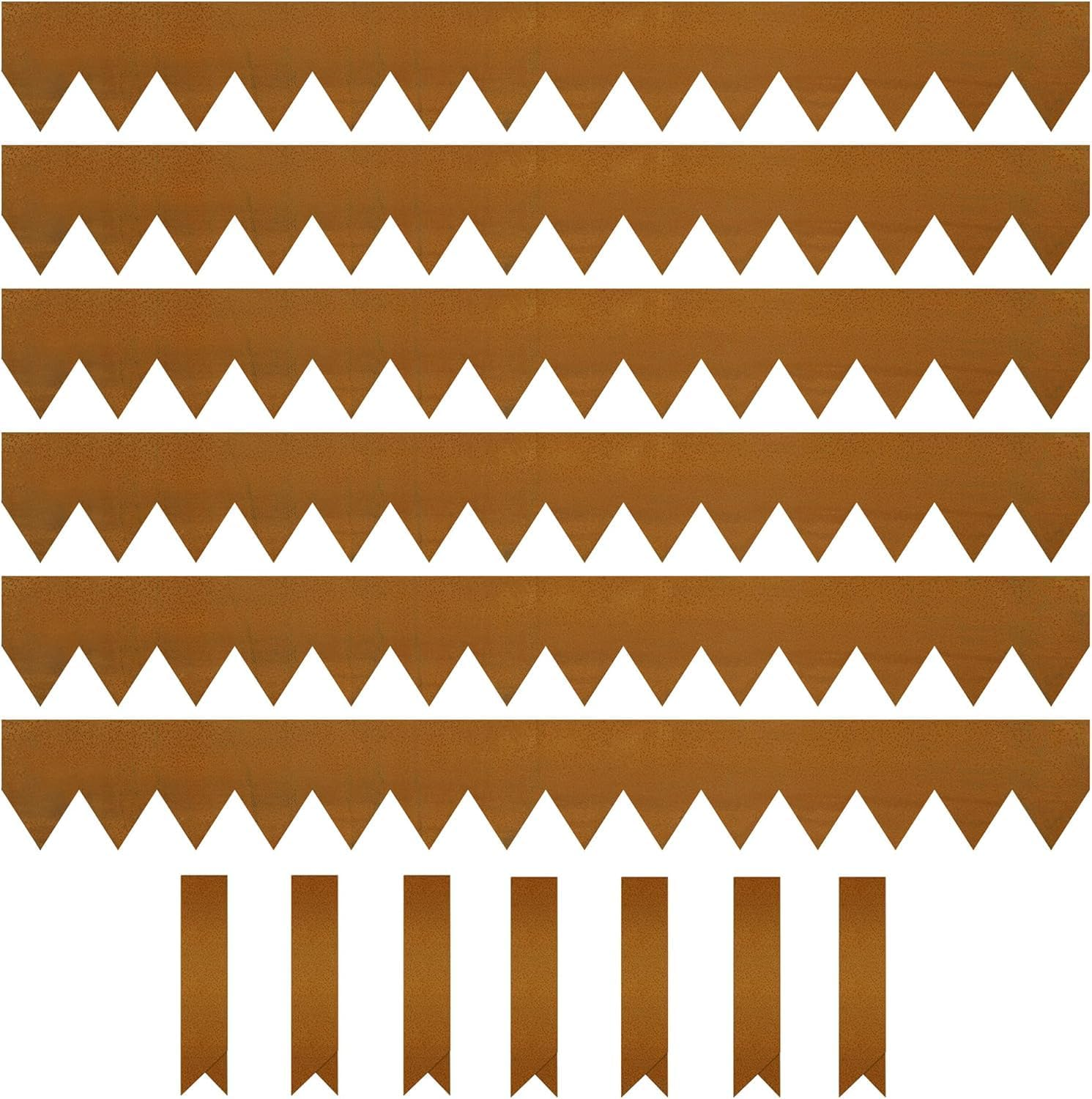 10M Corten Steel Pre-Rusted Garden Lawn Edging Border - 10-Pack Metal Landscape Edging Strips - Heavy Duty Hammer-In Corten Steel Rust Border with 11 Clips - 10M Total Length (Black, 11.43Cm/4.5'')