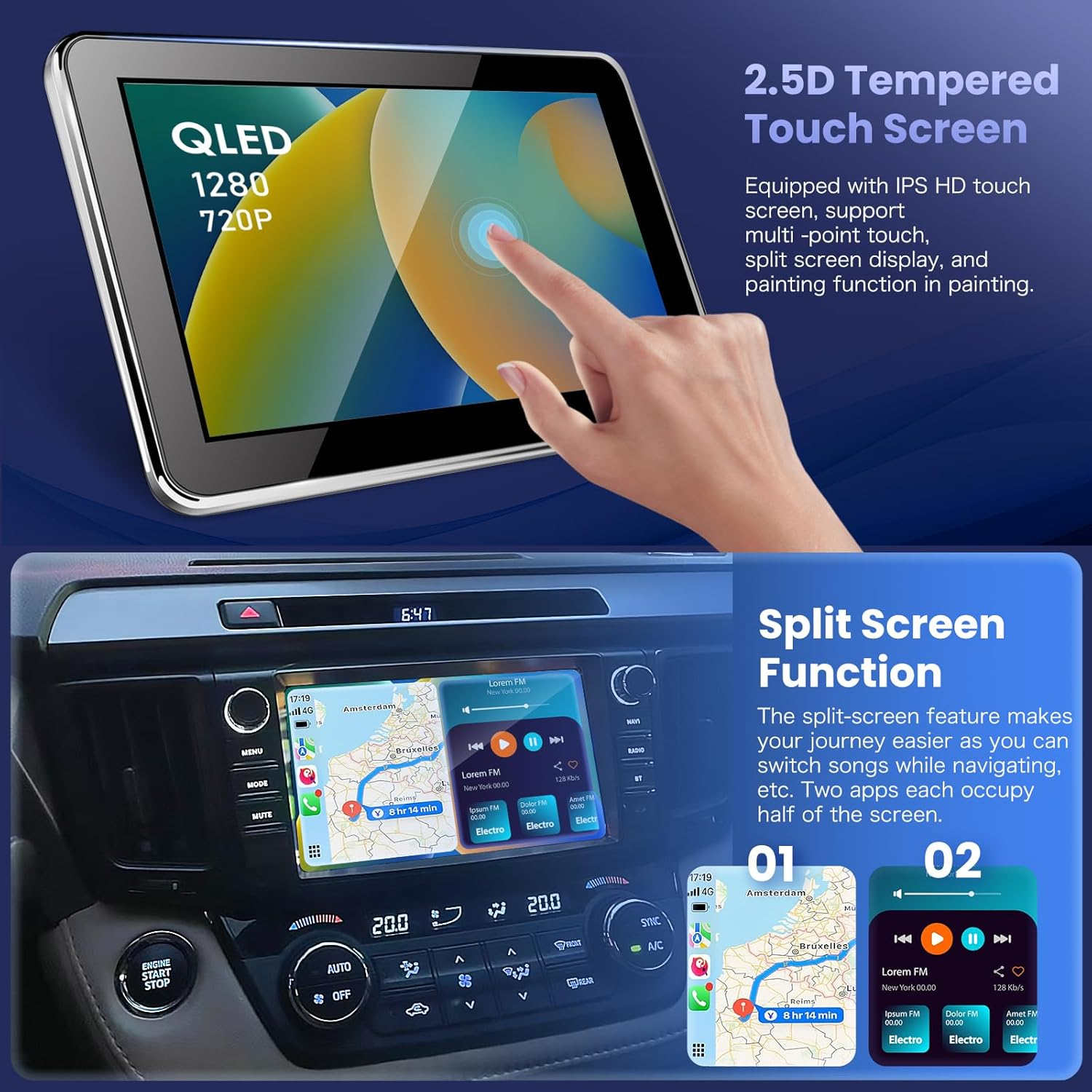 4+64G Android 14 Car Stereo Radio for Toyota Rav4 2013-2018 with Wireless Carplay Android Auto, 10&lsquo;&rsquo; IPS HD Touch Screen Toyota Rav4 Radio with Bluetooth/Wifi/Gps/Backup Camera//Swc/Fm/Mirror Link image number 6