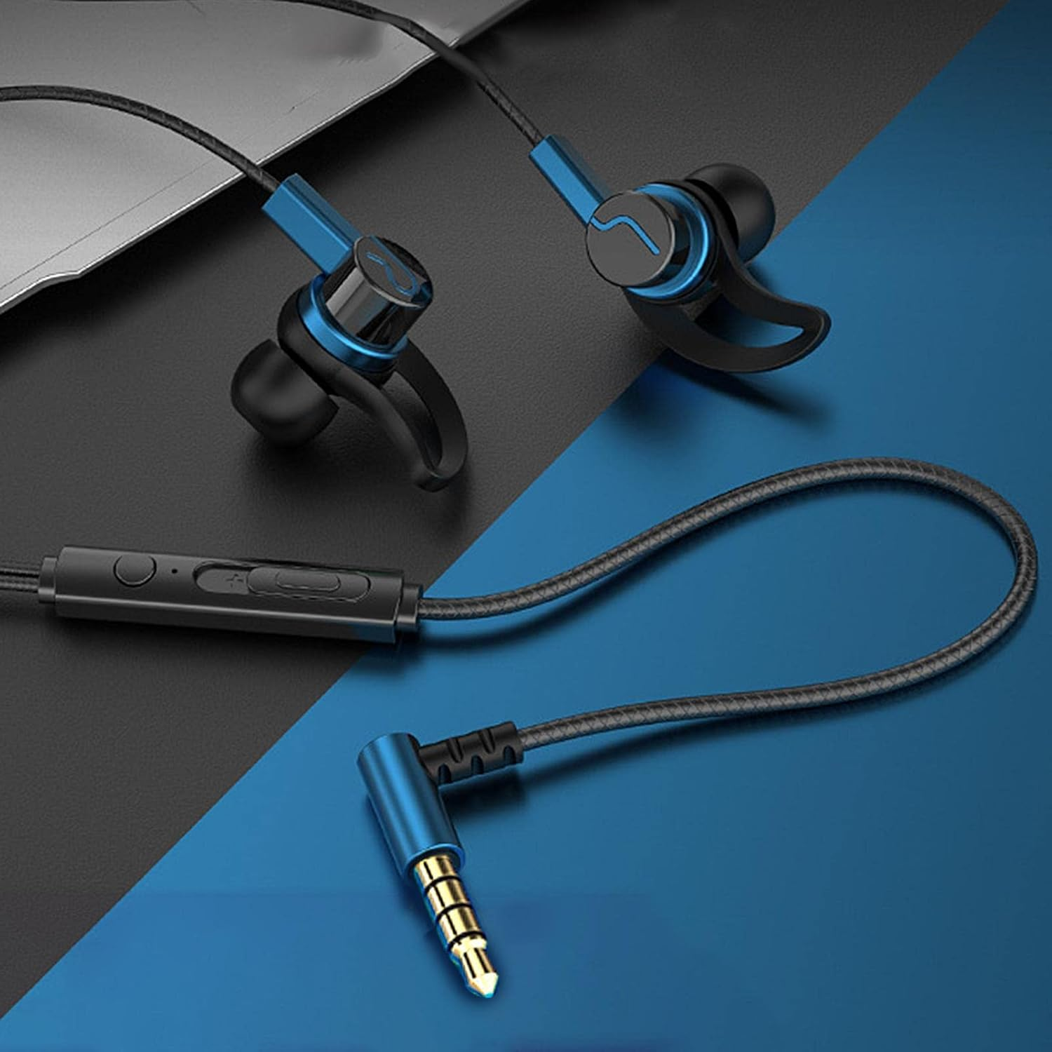 In Ear Game Headset, In-Ear Wired Game Ear Buds with Detachable Dual Microphone, Noise Reduction Mobile Game 3.5MM Jack image number 3