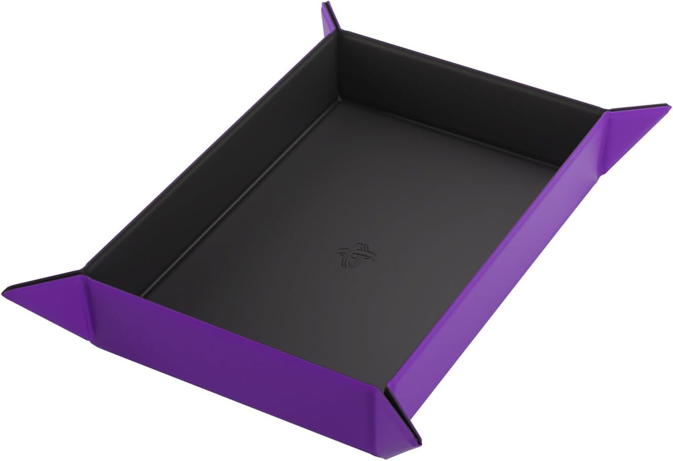 Gamegenic Rectangular Magnetic Dice Tray, Black/Purple image number 1