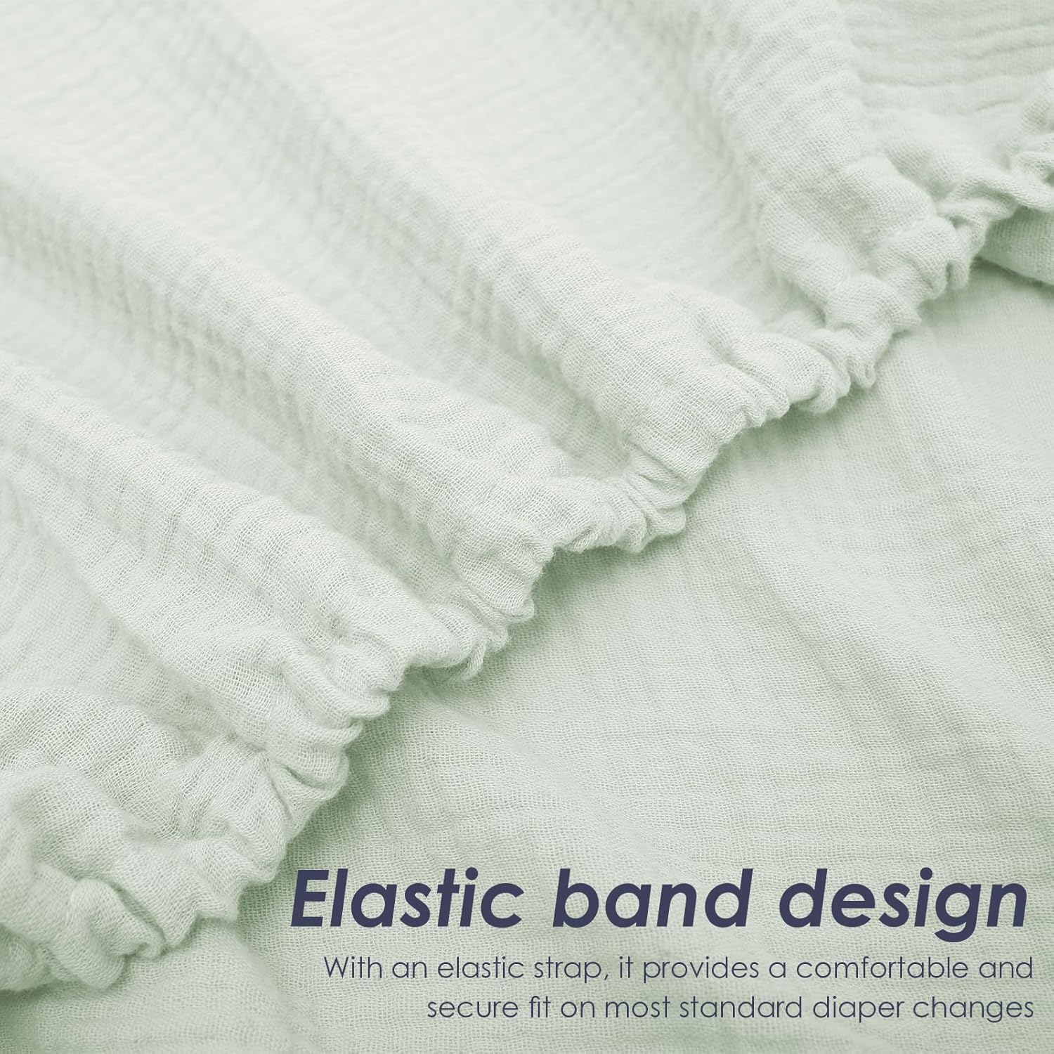 Awobepl 2Pcs Changing Pad Cover Cotton Diaper Changing Pad with Elasticated Straps Soft Breathable Changing Pad Cover Suitable for Travelling (Style 3) - Style 2 image number 3