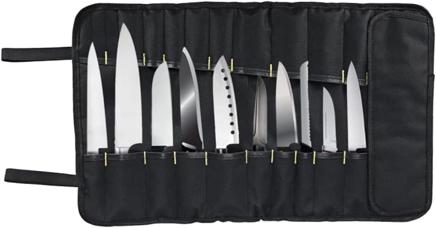 22 Slot Chef Knife Bag Carry Roll with Handles Kitchen Portable Storage Bag