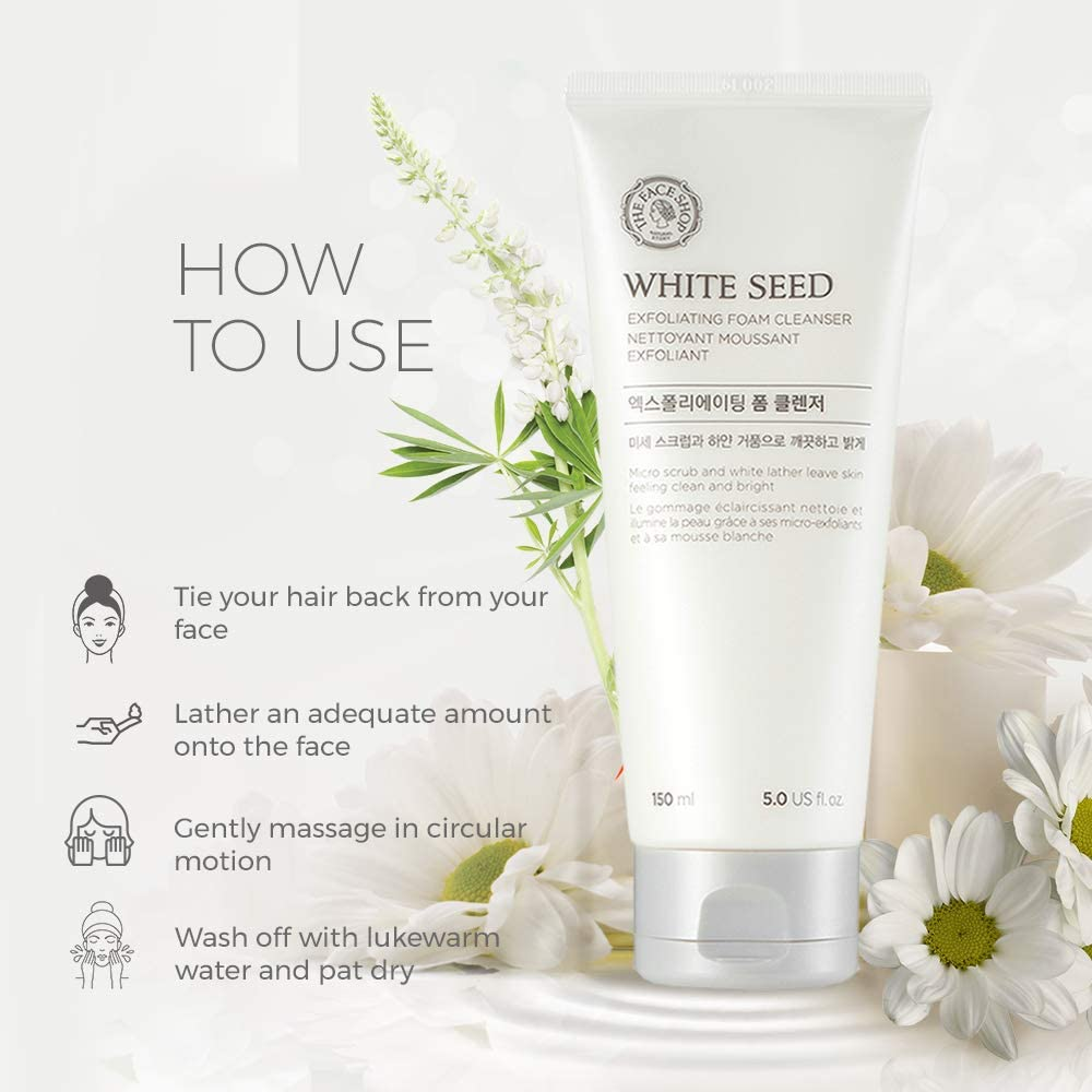 The Face Shop White Seed Exfoliating Cleansing Foam, image number 6