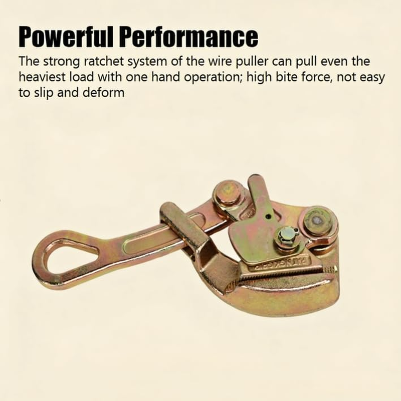 Cable Grip Wire Gripper, Cable Grip Puller, Universal Cable Gripper Puller, Hand Winch Cable Puller for Trailers Ships Rvs Trucks (0.5T)