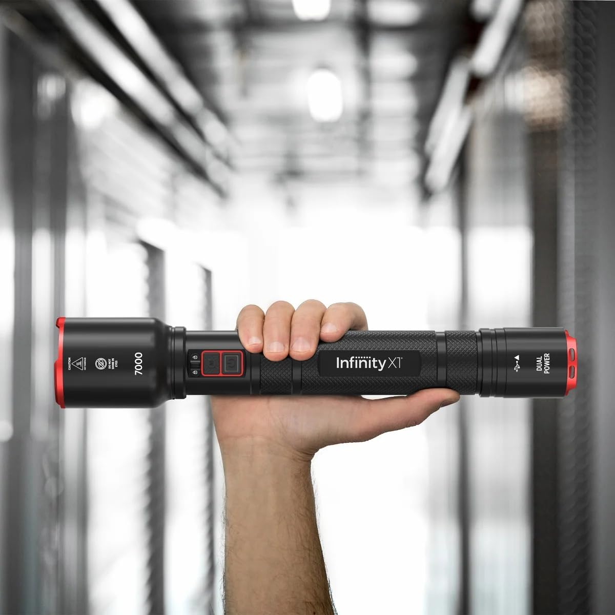 Infinity X1 7000L Dual Power Rechargeable Flashlight,7000 Lumen CREE LED with Adjustable Focus and Heat Lock image number 6