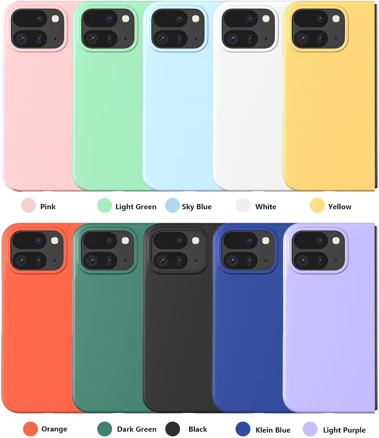 HONLEN Case Suitable for Google Pixel 10 Pro Fold (8 Inches), Hard PC Silicone Mobile Phone Case, Drops and Scratch-Resistant - Orange - Black image number 7