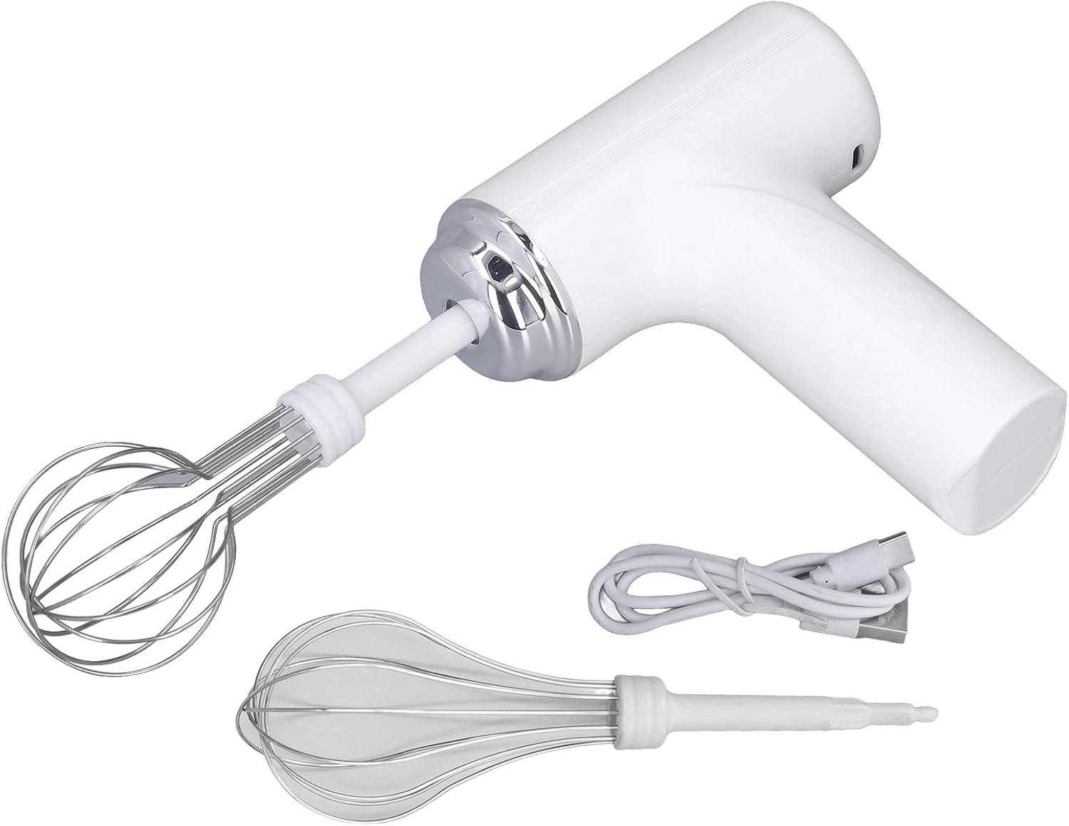 Handheld Electric Mixer, Electric Egg Beater, Foam Maker, Electric Kitchen Mixer, Cordless Electric Egg Beater, Rechargeable Kitchen Mixer for Cream, Egg Liquid, Jam, Butter - Purple image number 5