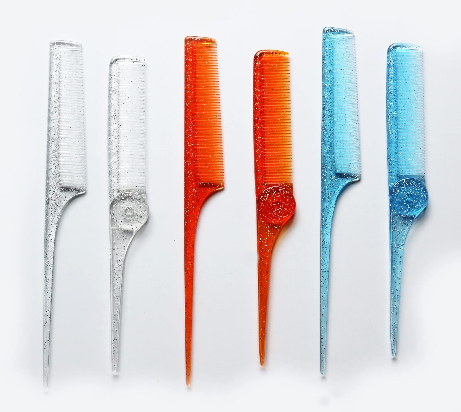 C1288 or Comb, Made in Japan, Straight & Foldable, Mini, Portable, Women'S, Cute, Glitter, Hair Brush, Orange