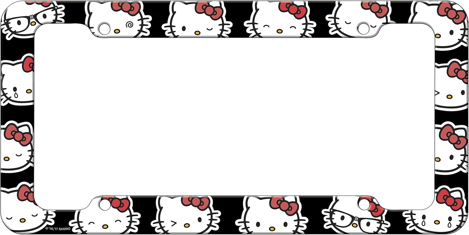 Chroma Graphics 42558 Hello Kitty Emoji Heads Plastic Frame, 12.5X6.25X0.2, Black/White/Red image number 1