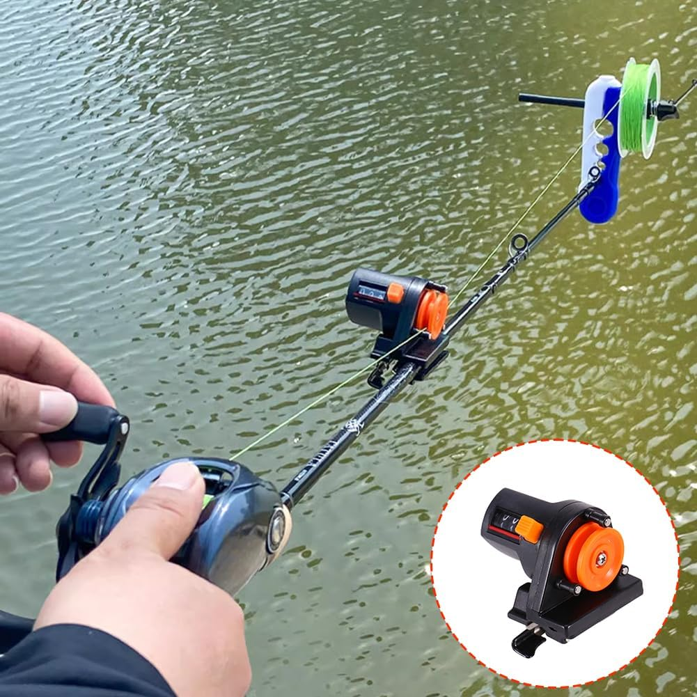 Fishing Line Counter, Fishing Line Winder Portable Spooler Machine Fishing Tool Accurate Manual Fishing Gear Accessories Display Length Gauge 0-999M image number 3