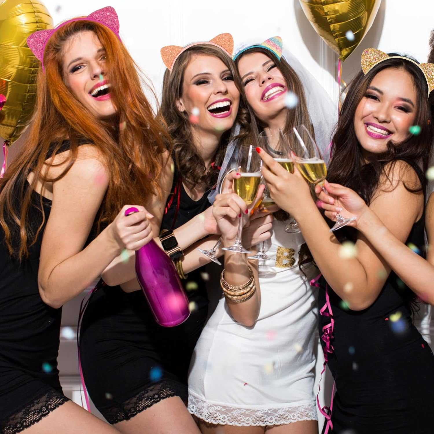 COCIDE 36Pcs Cat Ears Headbands Plastic Taylor Party Decorations Headbands for Girls Gabby Dollhouse Party Favors Birthday Supplies for Women Halloween Hair Accessories Hair Hoops Costume image number 1