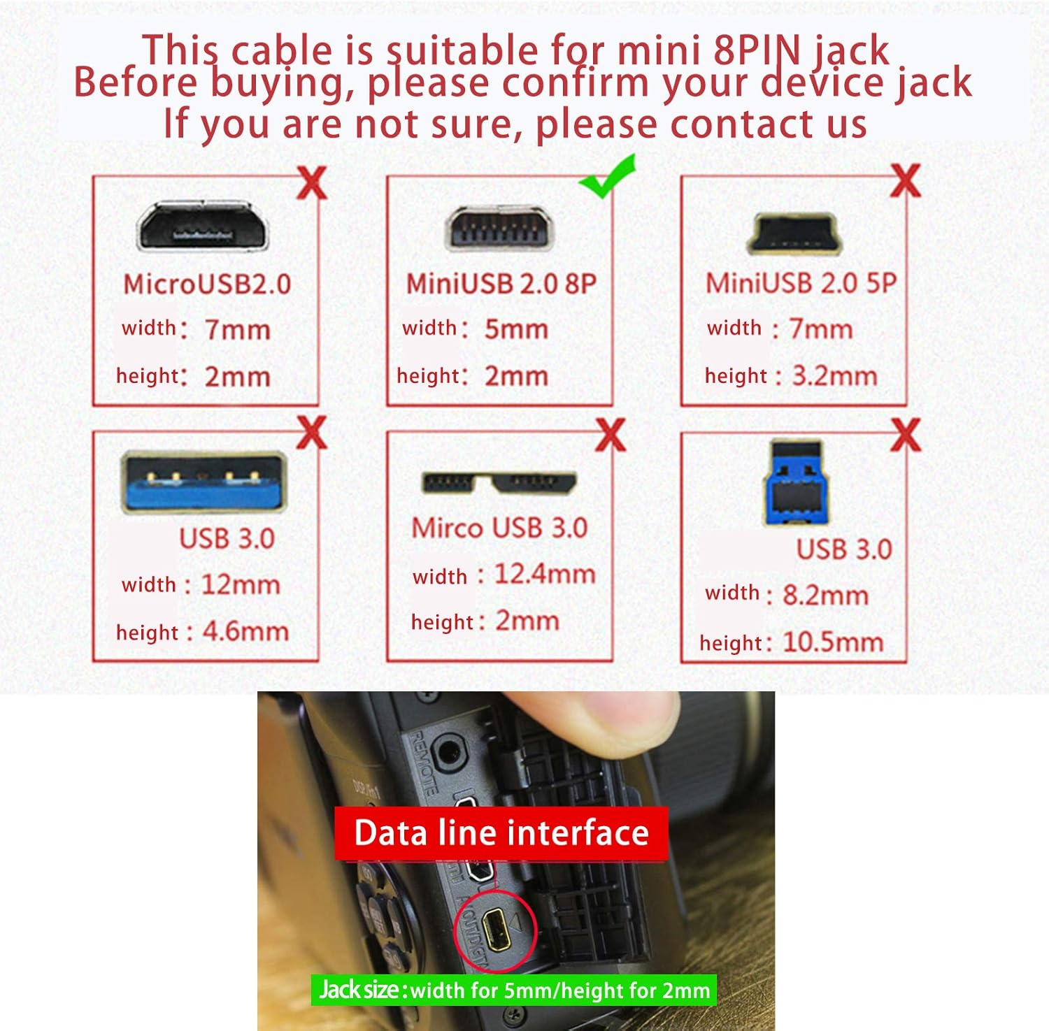 YCWZZH 3.3Ft USB 2.0 Camera Data Transfer Cable for Nikon Coolpix & DSLR Cameras image number 2