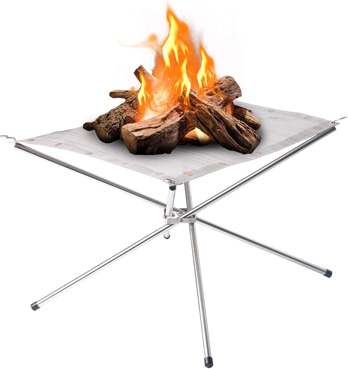 22 Inch Portable Outdoor Fire Pit, Collapsing Steel Mesh Fireplace - Perfect for Camping, Backyard and Garden - Carrying Bag Included image number 1