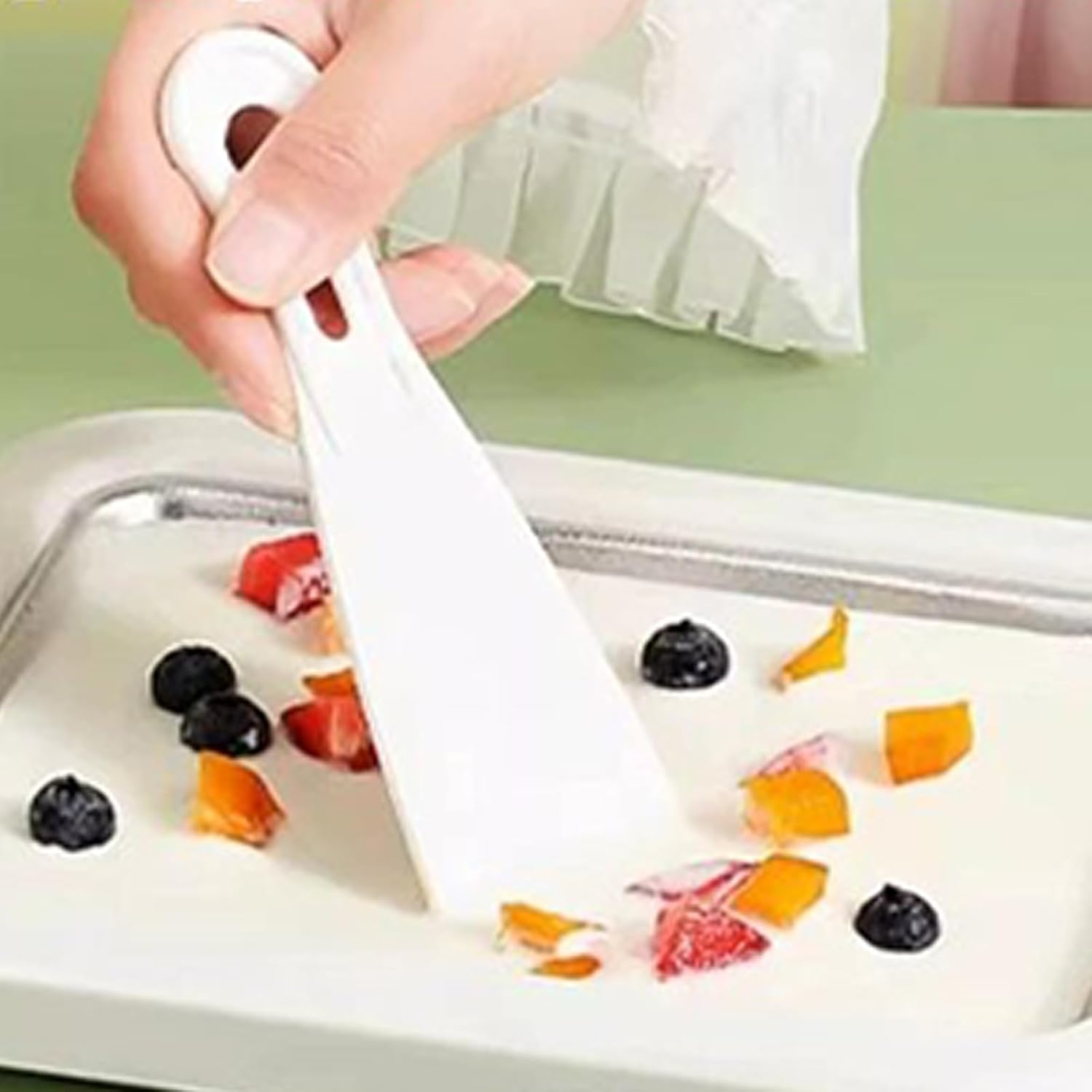 Meindin Instant Ice Cream Maker - Portable Kitchen Gadgets | Rolled Ice Cream Machine with 2 Scrapers,For Party Gatherings Picnic Camping Yogurt Sorbet Home Kitchen Family Kids - Pink image number 3