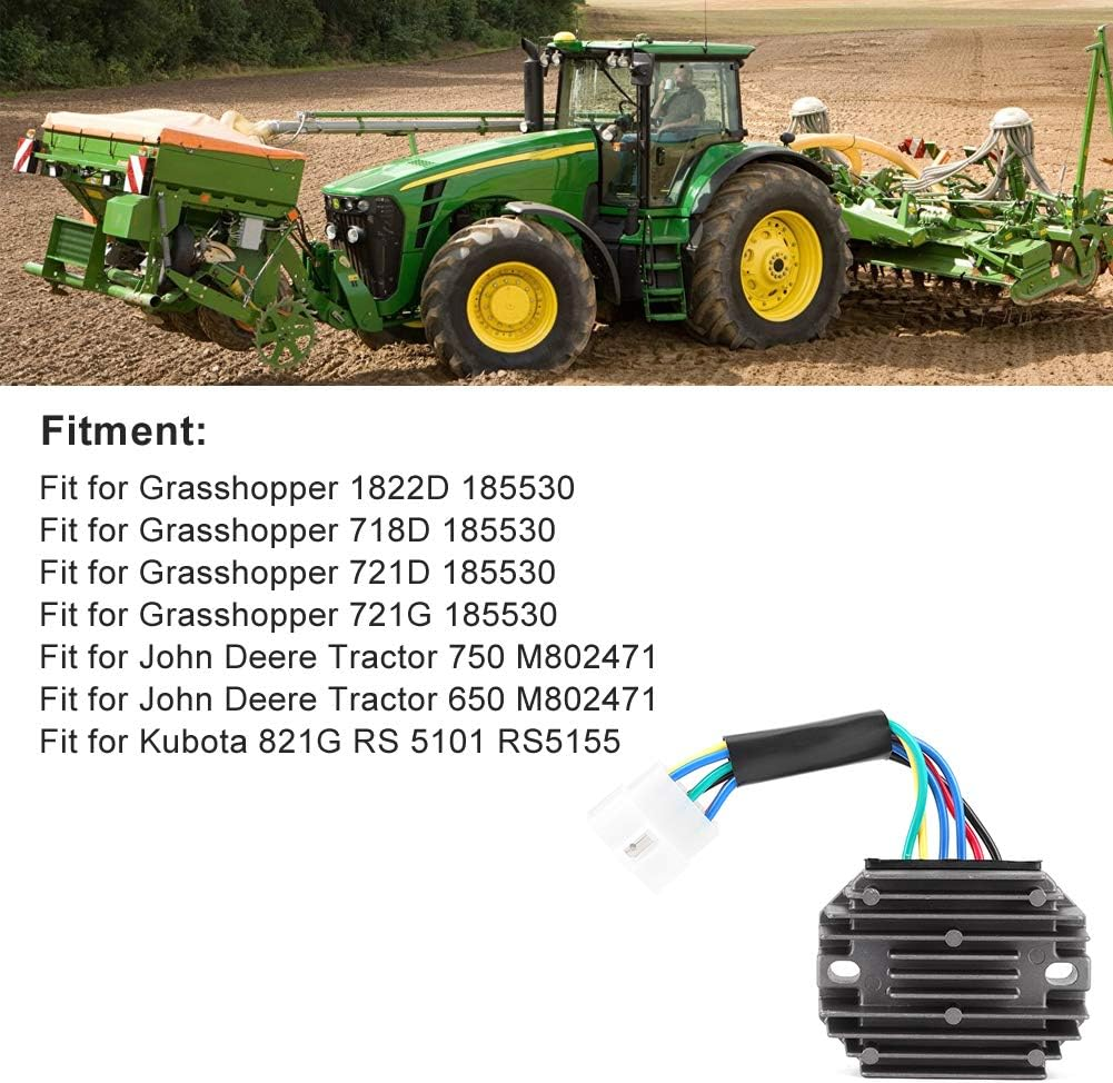 Xtevu 185530 RP201-53710 - Motorcycle Voltage Regulator Rectifier - Compatible with Grasshopper 1822D 718D 721D 721G - Motorbike Accessories image number 3