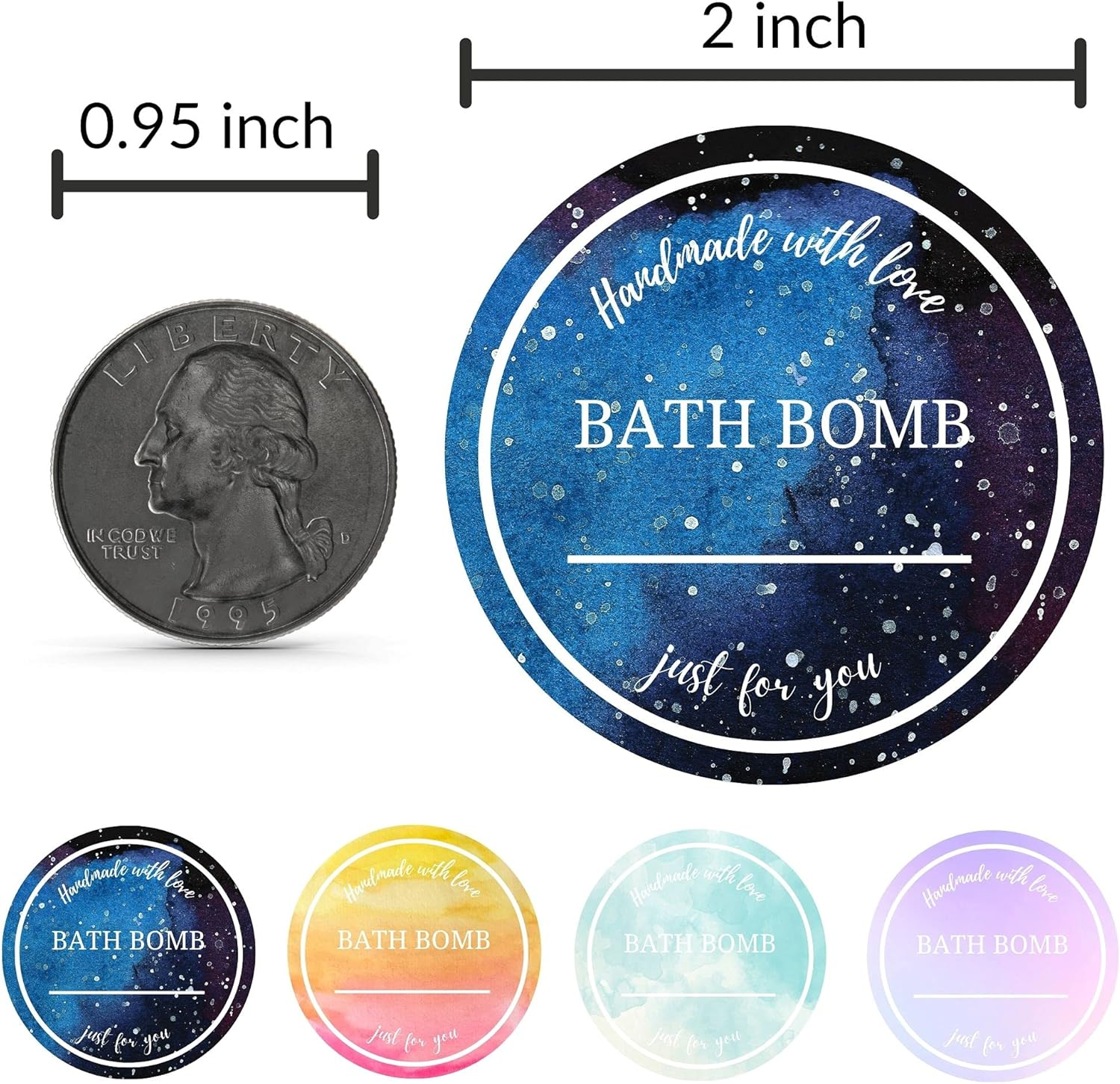Mobiusea Creation Bath Bomb Labels Roll | 2 Inch |300 Pcs Waterproof Bath Bomb Stickers for Small Bags, Bath Bomb Making Kit, Bath Bomb Making Supplies, Bath Bomb Labels and Packaging image number 4