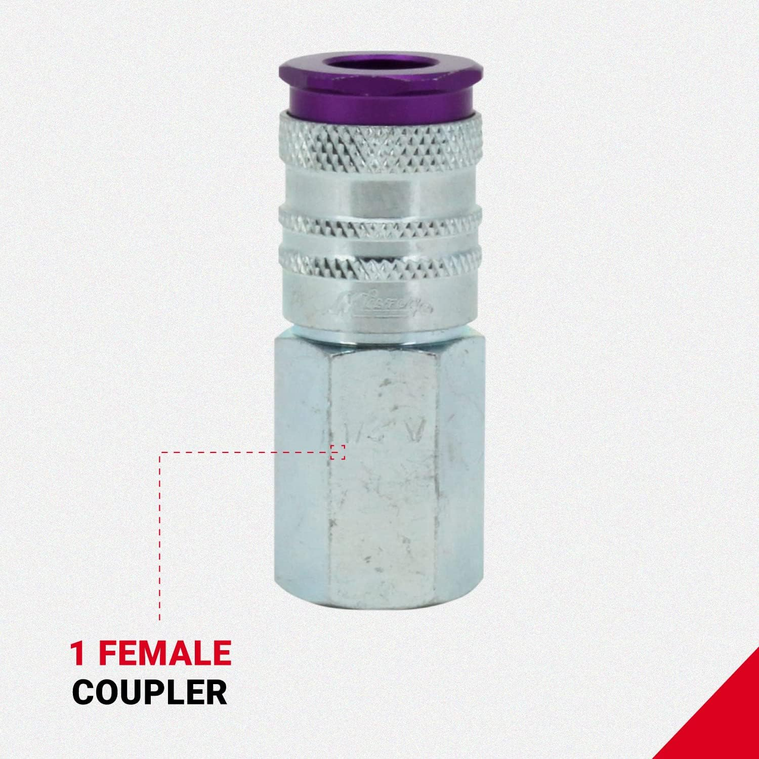 Milton S-303VKIT HIGHFLOWPRO Coupler & Plug Kit V-Style 1/4 NPT Purple - 3 Pieces