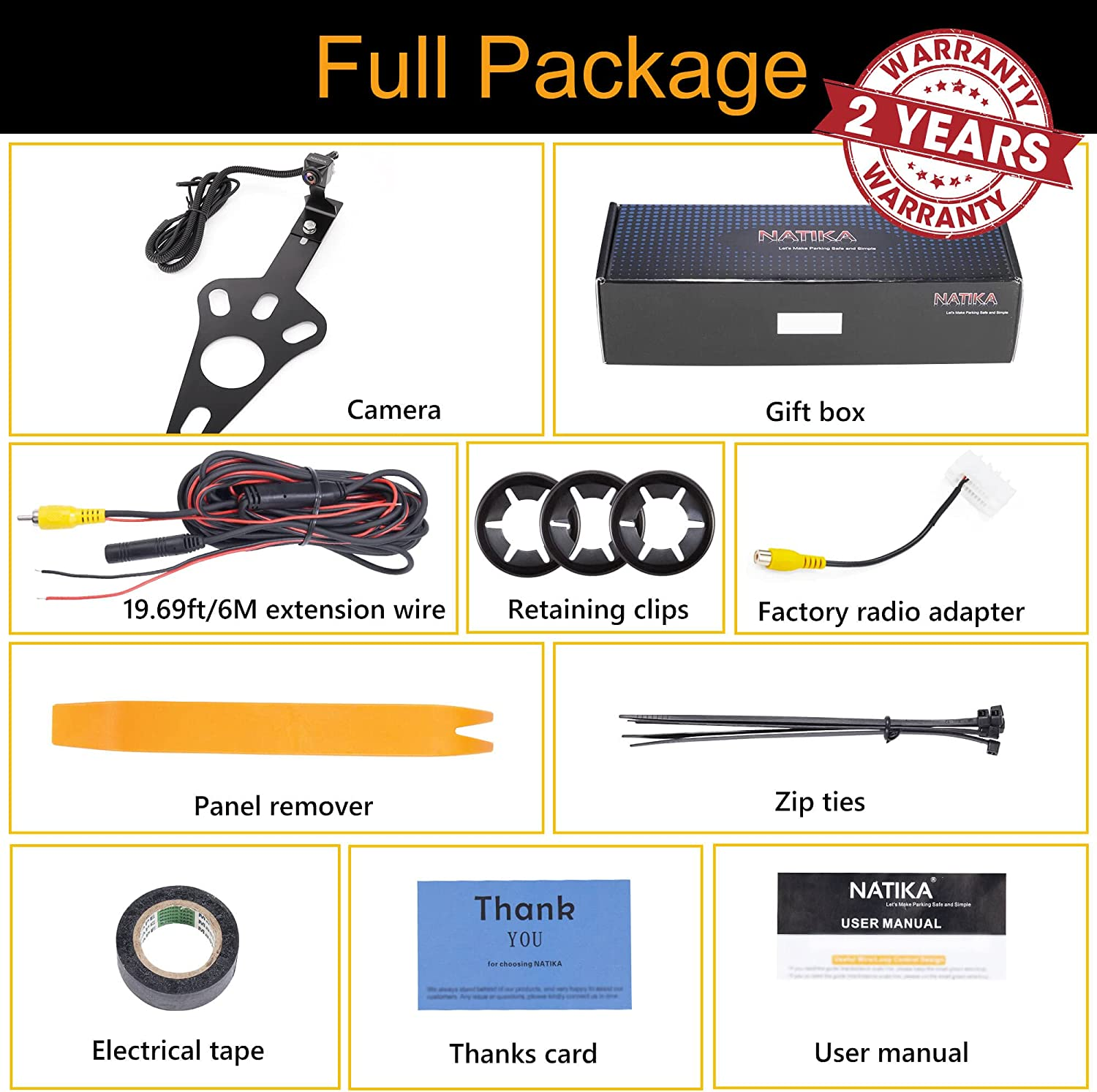 NATIKA Backup Camera for 2007-2018 Jeep Wrangler JK: No Distorted Affect Starlight Night Vision CVBS | AHD Waterproof HD Spare Tire Mount Backup Reverse Rear View Camera for Jeep Wrangler JK 2007-2018 image number 4