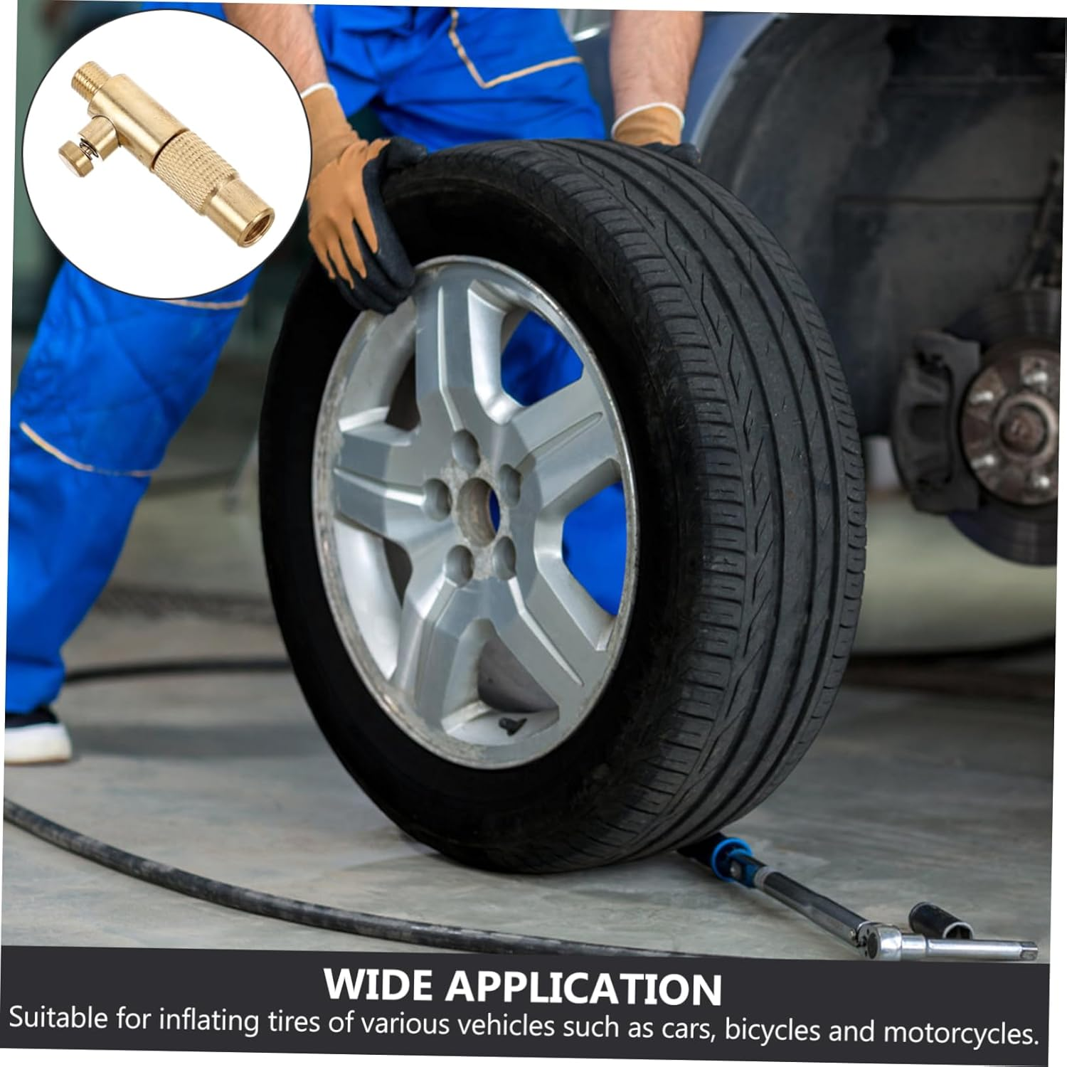 Cabilock Car Inflatable Pump Connector for Vehicle Tires Threaded Quick Connect Fittings Compatible Bike Tire Valve Adapter Automotive Replacement Parts