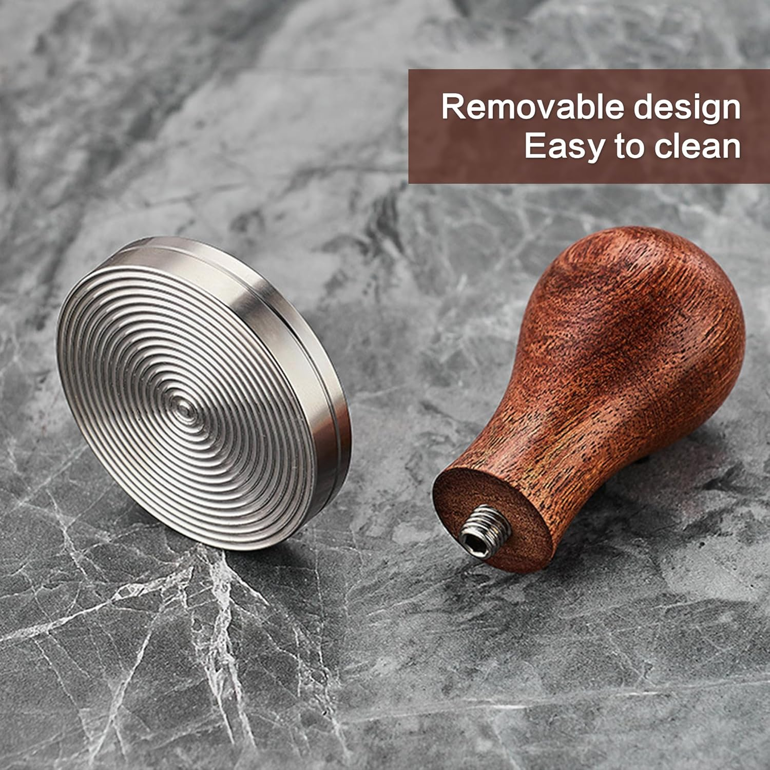 Espresso Coffee Tamper 53Mm Accessories - Compatible with Breville 54Mm Portafilter Baskets and Most 54Mm Espresso Machines Hand Tamper with Stainless Steel Base and Scented Rosewood Handle image number 5