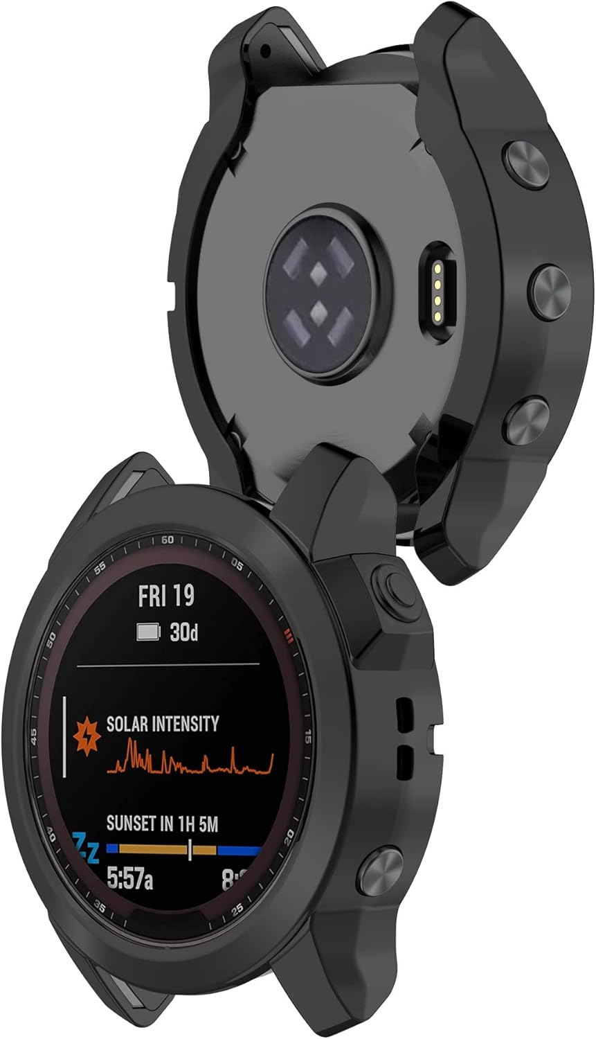 Chofit Cases Compatible with Garmin Epix Pro (Gen2) 47Mm Case, TPU Coated Protective Case for Epix Pro (Gen2) 47Mm (Not for 42Mm/51Mm) (Black)