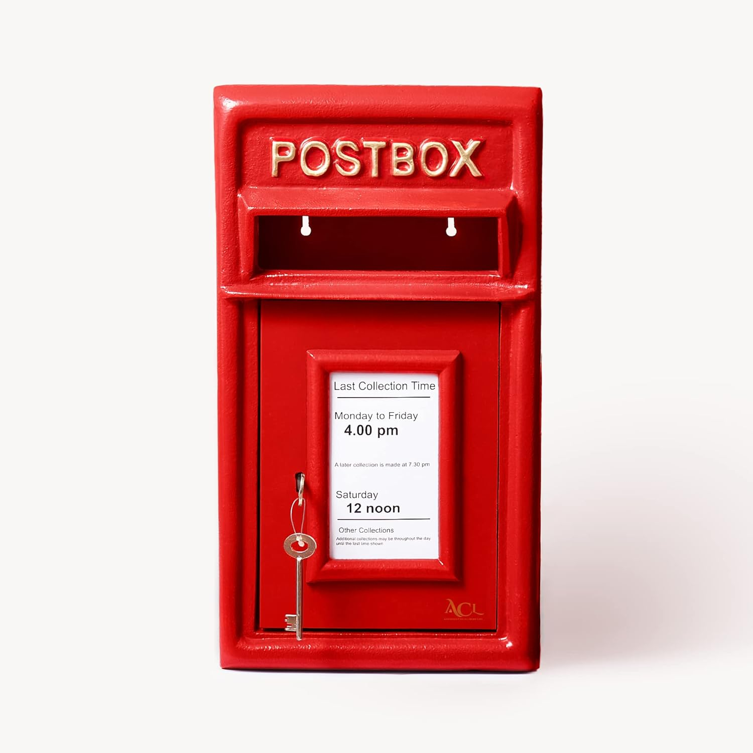 Assorted Collections Wall Mounted Post Box Classic Red Large Letter Box Lockable with 2 Keys, Heavy Duty Cast Iron Weatherproof Mailbox Easy to Install Keep &lrm;24X17X 44 Cm, 11.8 Kg image number 4