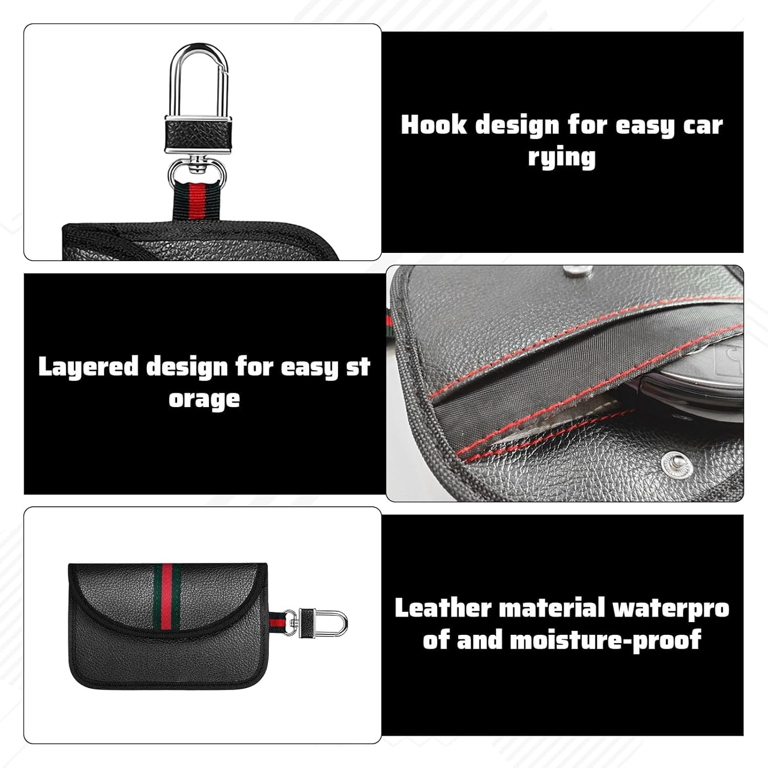 2 Pack Faraday Pouch Car Keys, Car Key Signal Blocker, Faraday Box for Auto Keys, Anti-Theft Signal Blocking RFID Keyless Bag for Auto Security with Double Layer Shielding image number 4