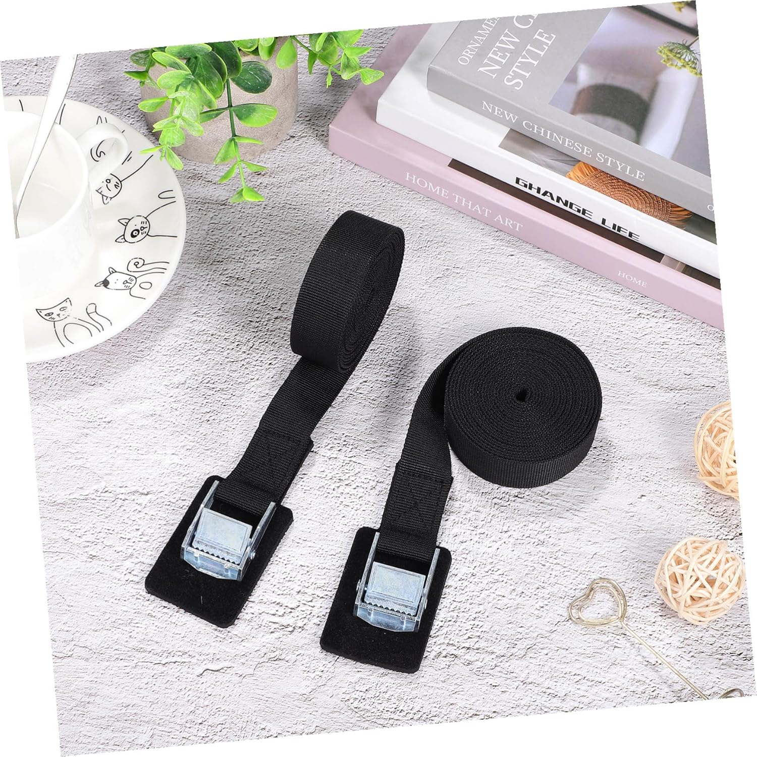 ELAYARD 6 Pcs Adjustable Lashing Straps with Buckles Nylon Cargo Security Bands for Packing Bikes Luggage Furniture and Outdoor Use image number 4